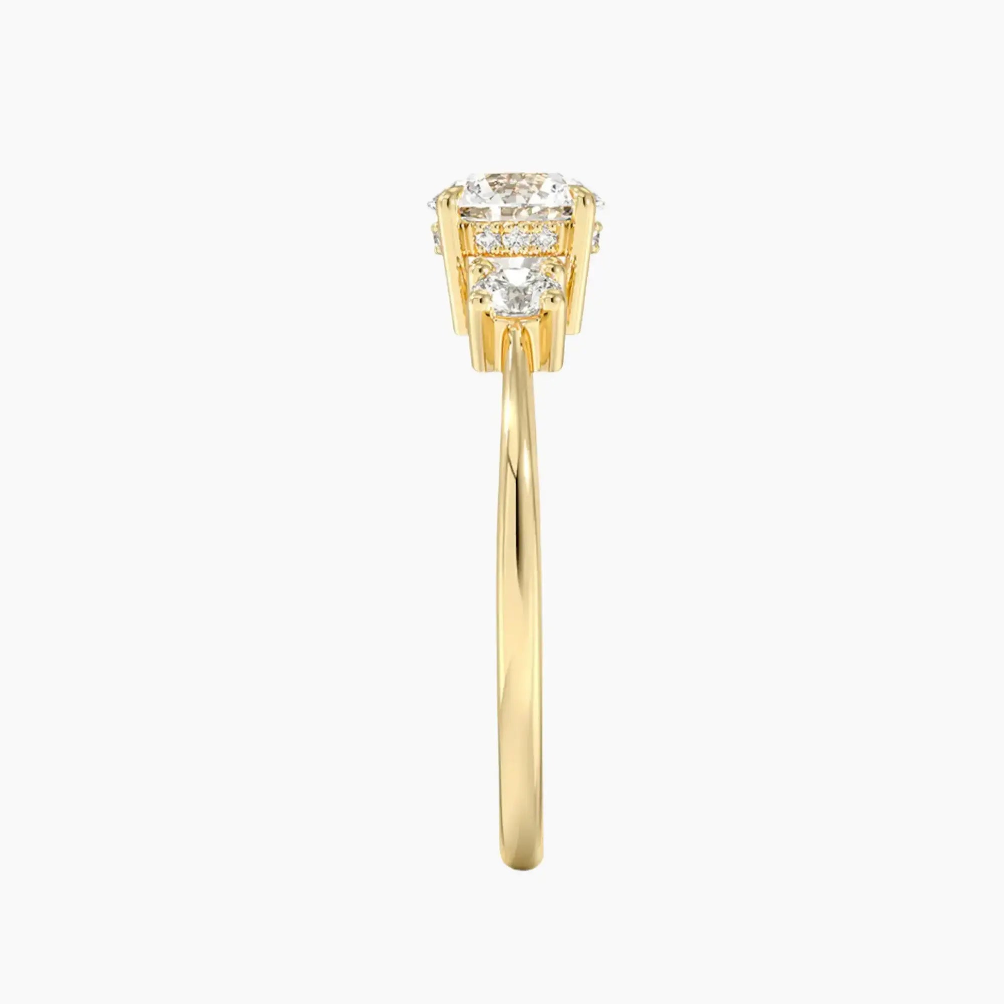 Seraphina Round Hidden Halo 2 Carat Lab Grown Diamond Engagement Ring in 14K Yellow Gold