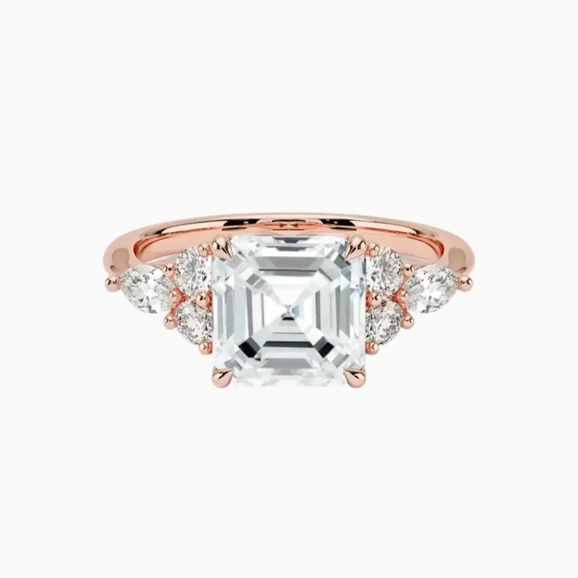 Ingrid Asscher Designer 2.5 Carat Lab Grown Diamond Engagement Ring in 14K White Gold