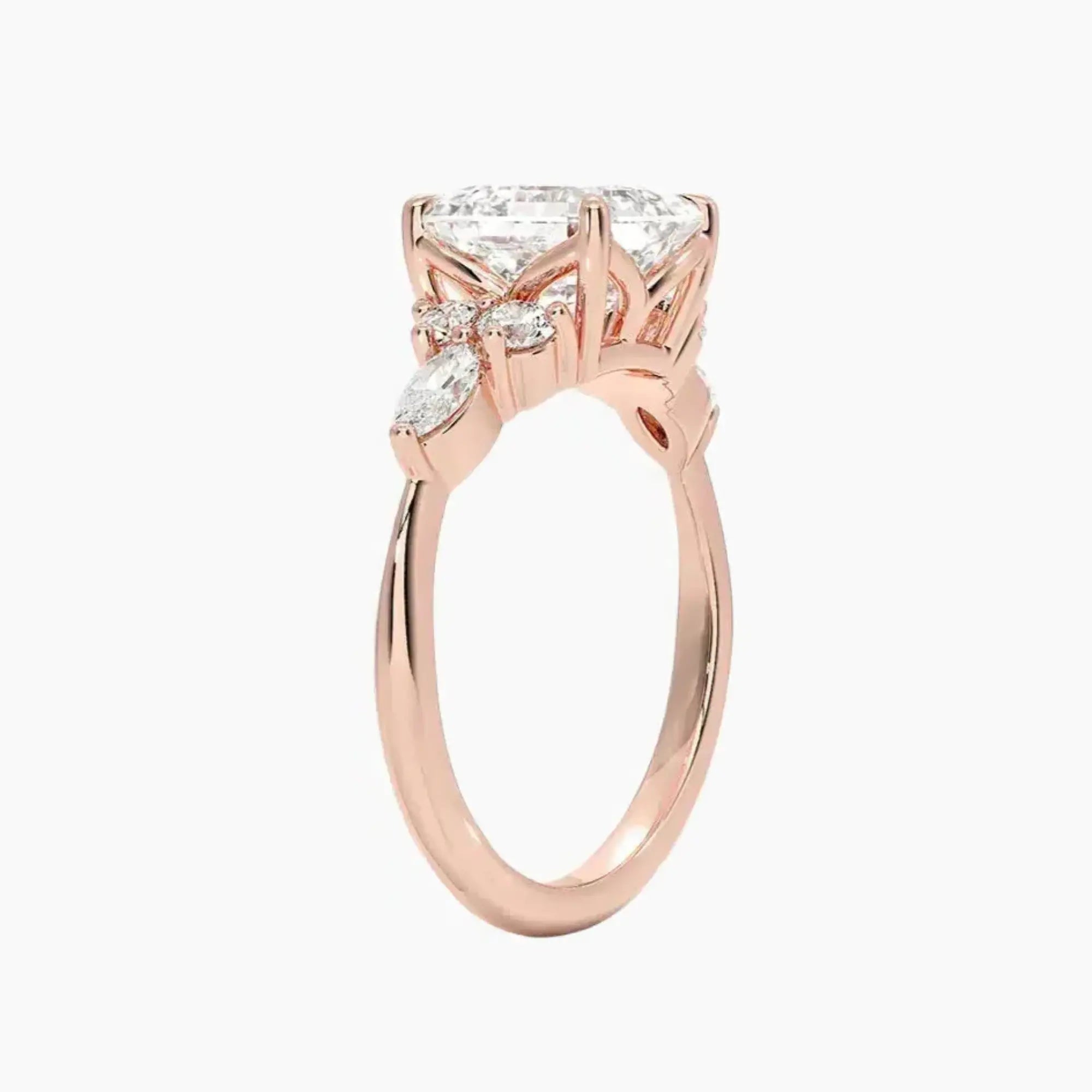 Ingrid Asscher Designer 2 Carat Lab Grown Diamond Engagement Ring in 14K Rose Gold
