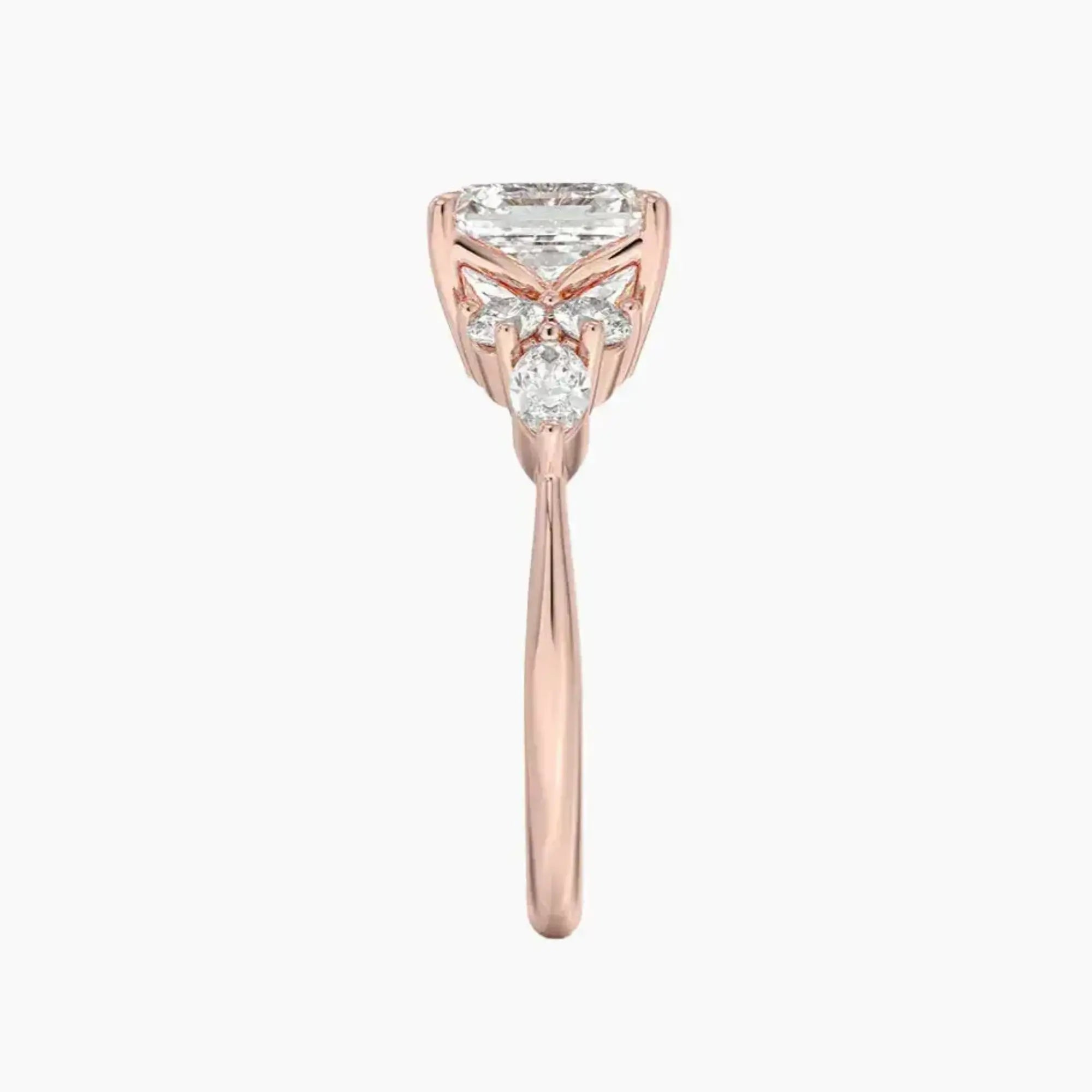 Ingrid Asscher Designer 2.5 Carat Lab Grown Diamond Engagement Ring in 14K White Gold