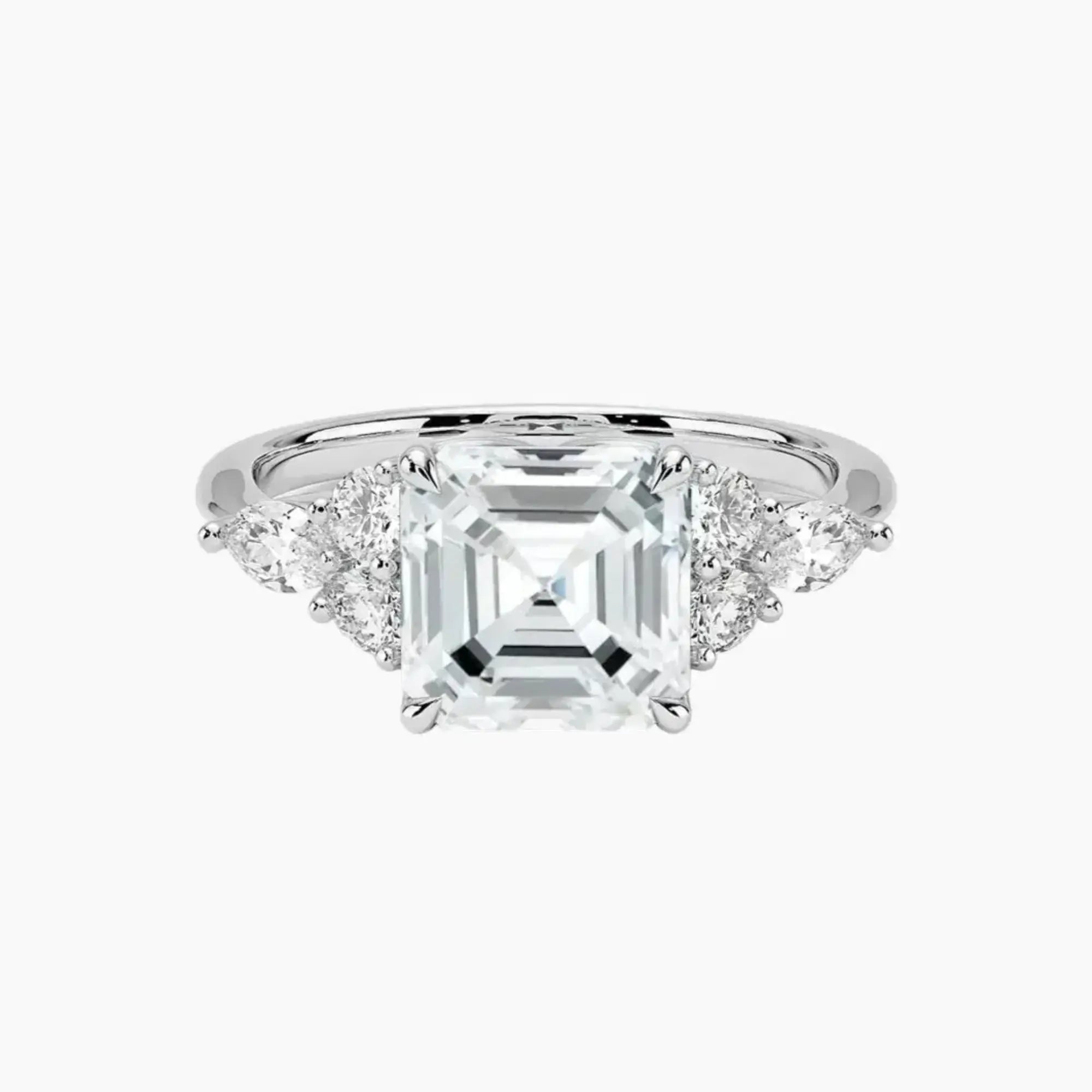 Ingrid Asscher Designer 2 Carat Lab Grown Diamond Engagement Ring in 14K Rose Gold