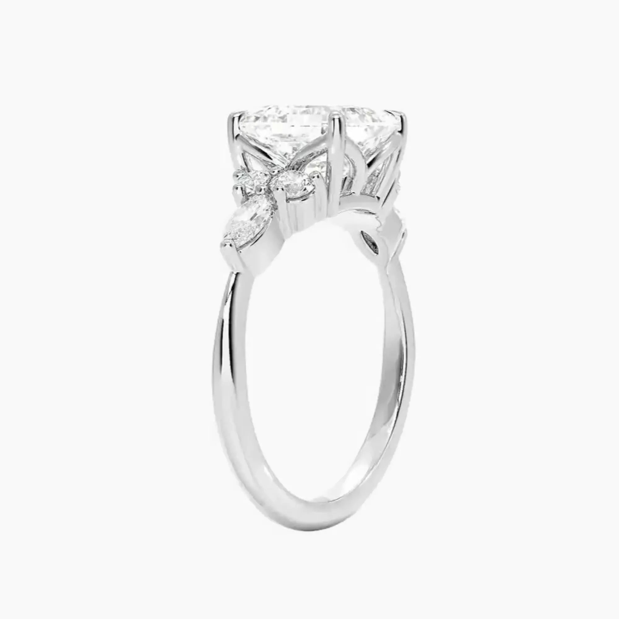 Ingrid Asscher Designer Diamond Ring Setting in 14K Rose Gold