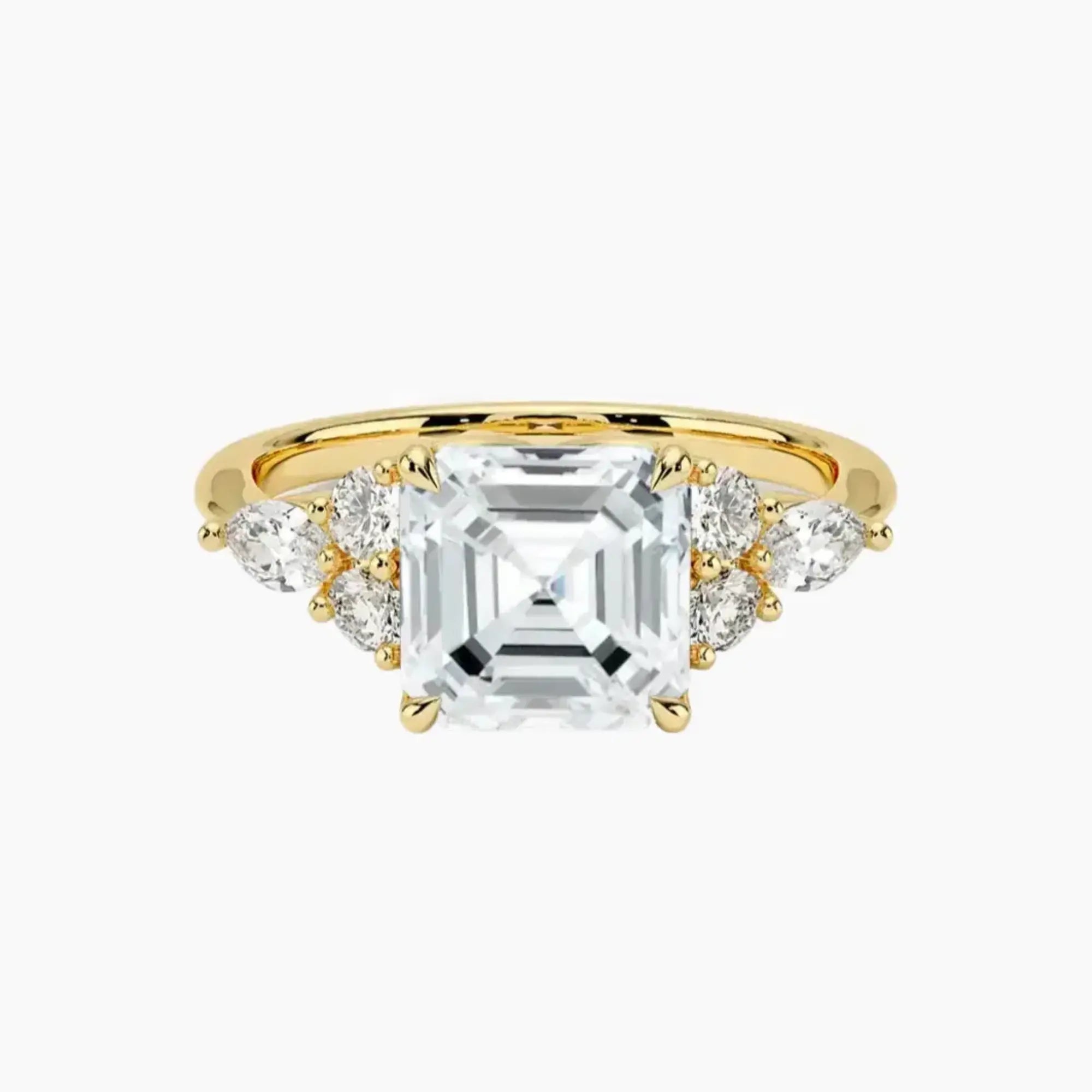 Ingrid Asscher Designer 2 Carat Lab Grown Diamond Engagement Ring in 14K Rose Gold