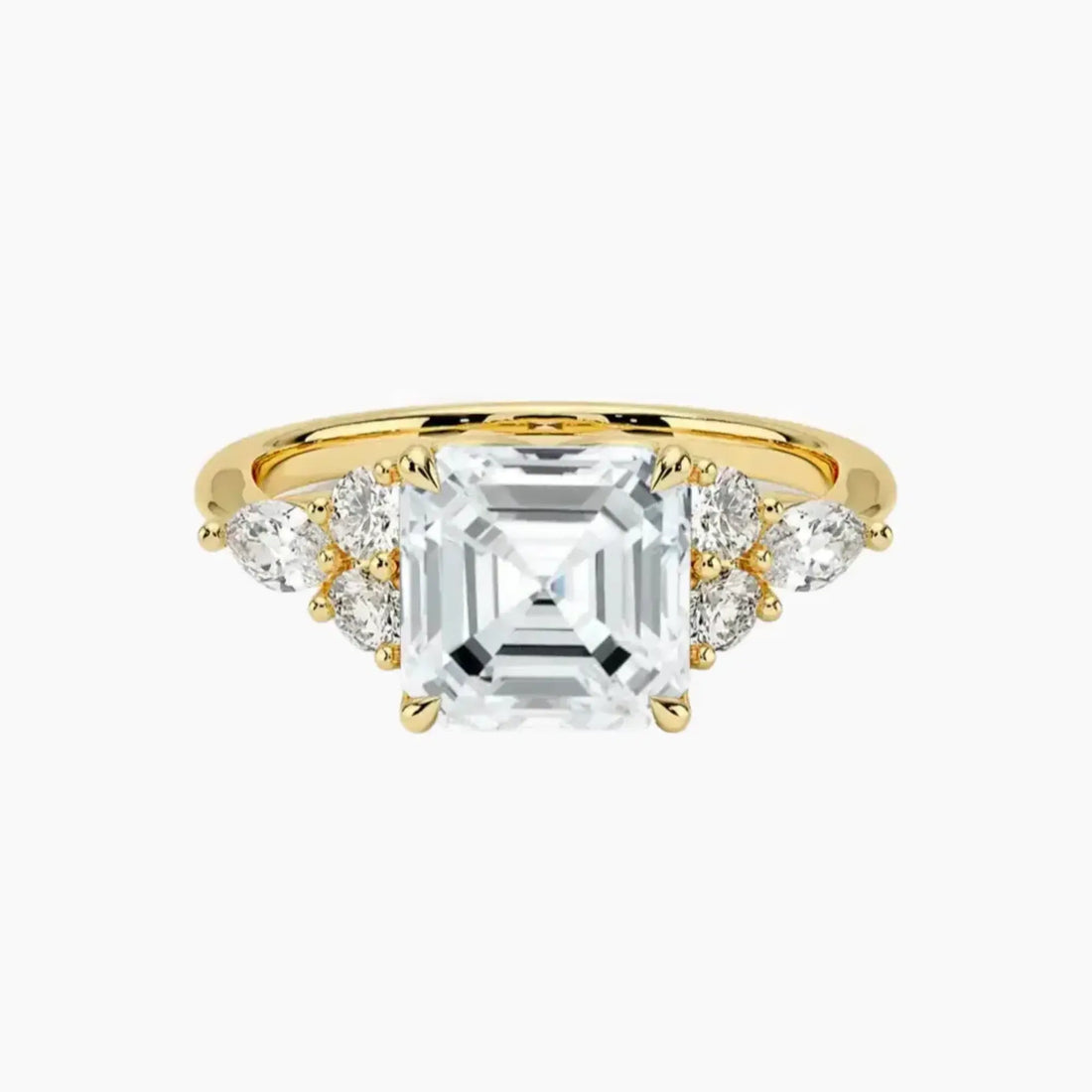 Ingrid Asscher Designer 2.5 Carat Lab Grown Diamond Engagement Ring in 14K White Gold