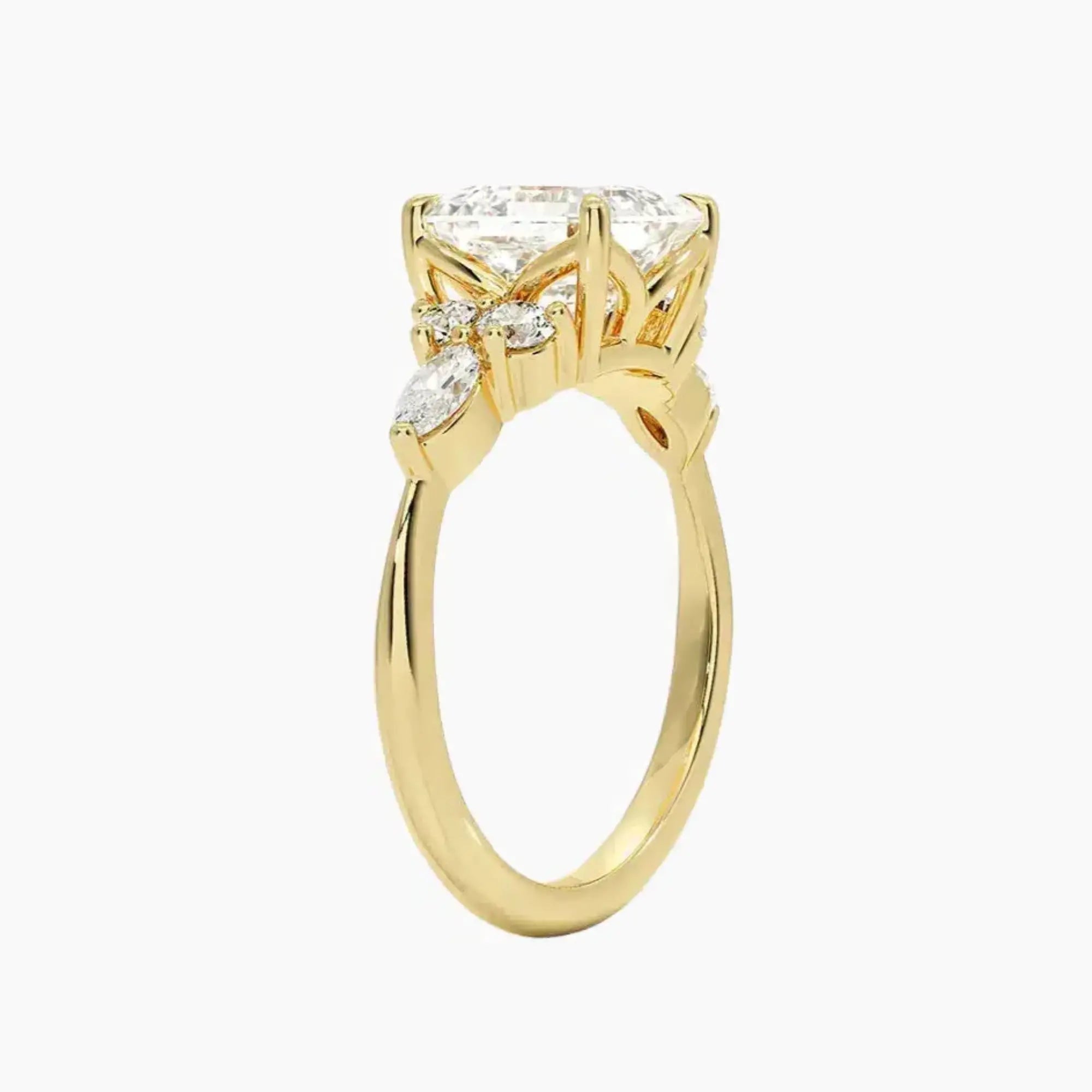 Ingrid Asscher Designer 2.5 Carat Lab Grown Diamond Engagement Ring in 14K White Gold