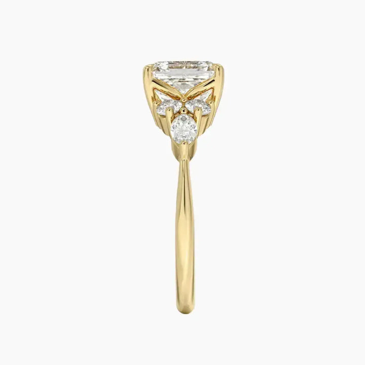 Ingrid Asscher Designer 3 Carat Lab Grown Diamond Engagement Ring in 18K Rose Gold