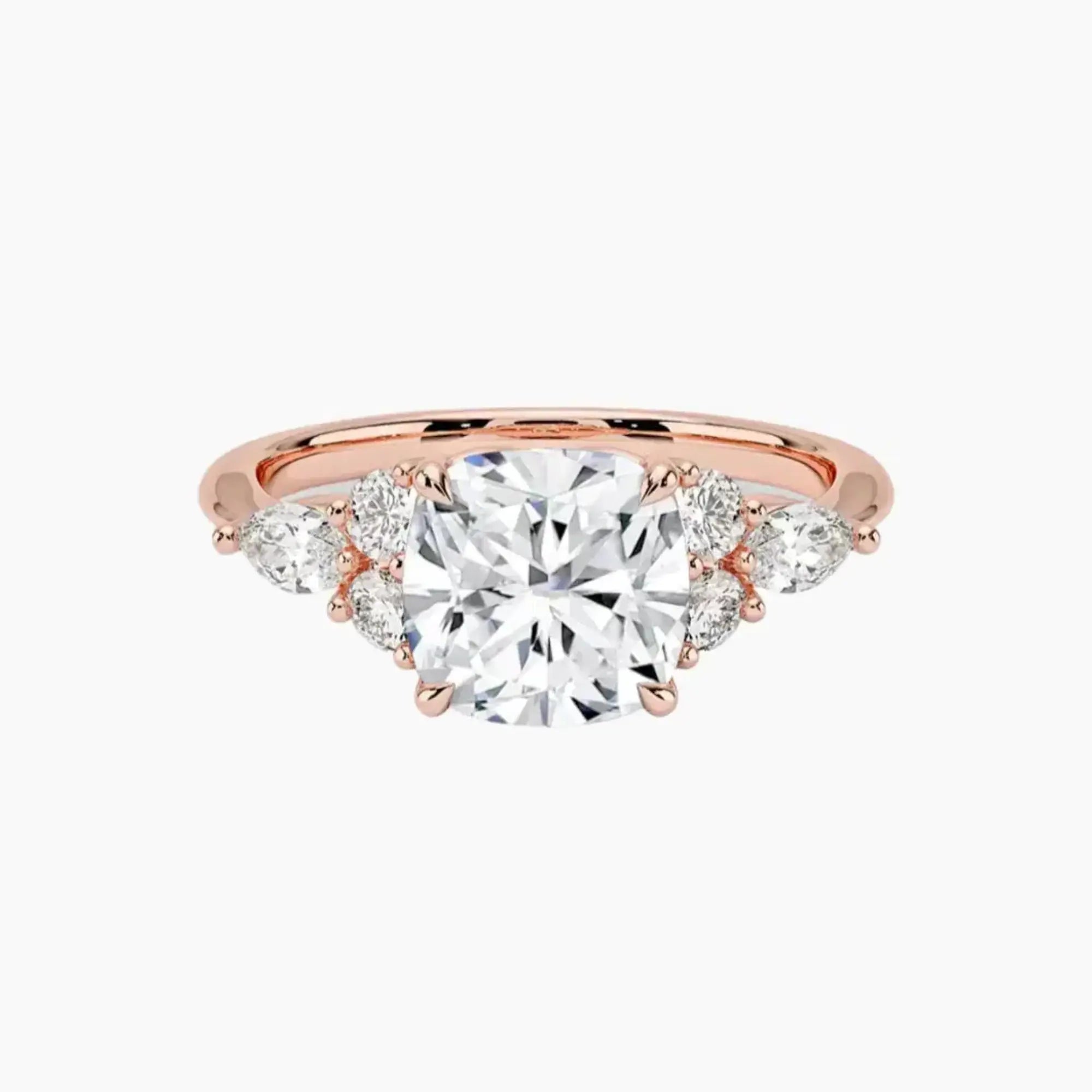 Ingrid Cushion Designer 1.5 Carat Lab Grown Diamond Engagement Ring in 14K Yellow Gold