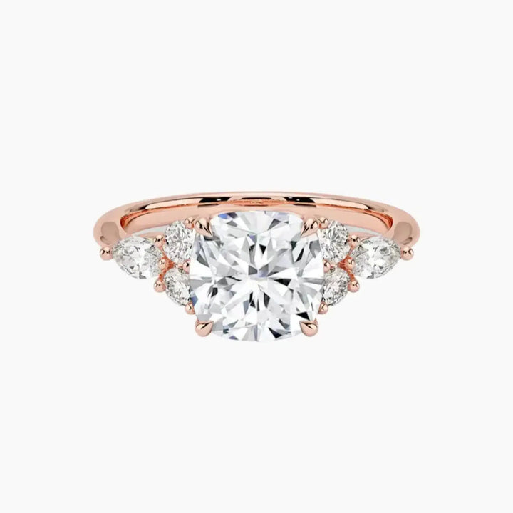 Ingrid Cushion Designer 1.5 Carat Lab Grown Diamond Engagement Ring in 14K Rose Gold