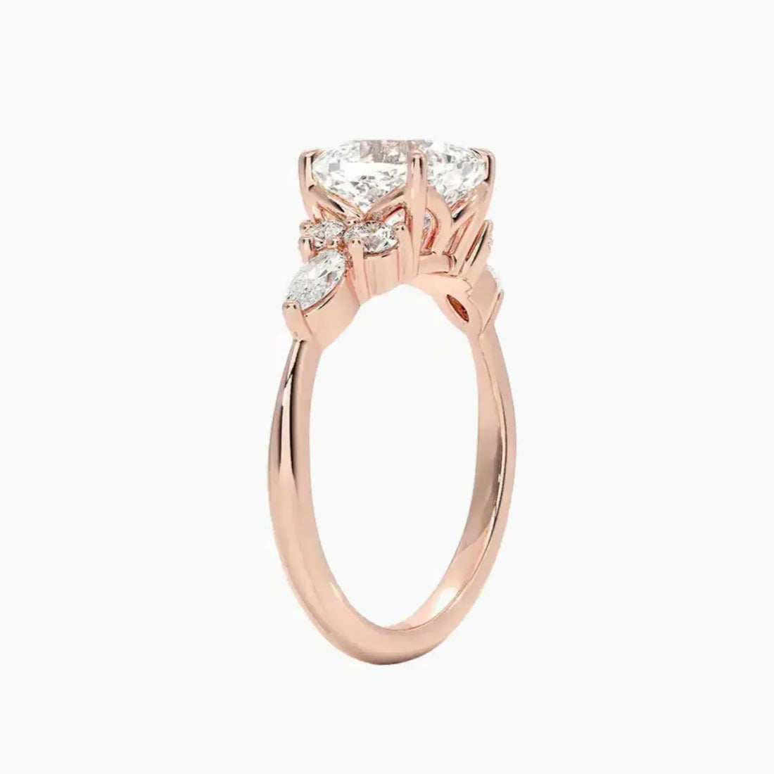 Ingrid Cushion Designer 2.5 Carat Lab Grown Diamond Engagement Ring in 14K Yellow Gold