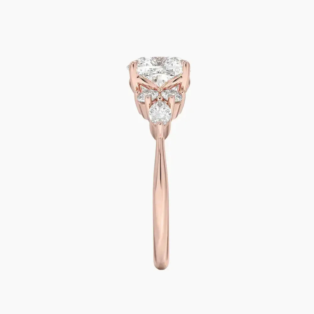 Ingrid Cushion Designer 2 Carat Lab Grown Diamond Engagement Ring in 14K Rose Gold