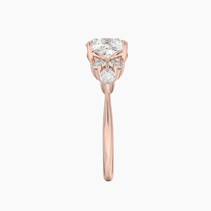 Ingrid Cushion Designer 3 Carat Lab Grown Diamond Engagement Ring in 14K Yellow Gold