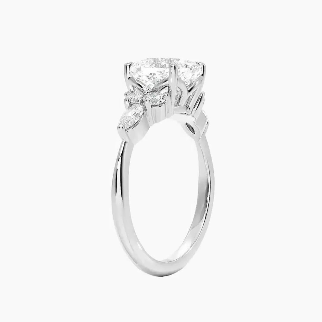 Ingrid Cushion Designer 3 Carat Lab Grown Diamond Engagement Ring in 14K Yellow Gold