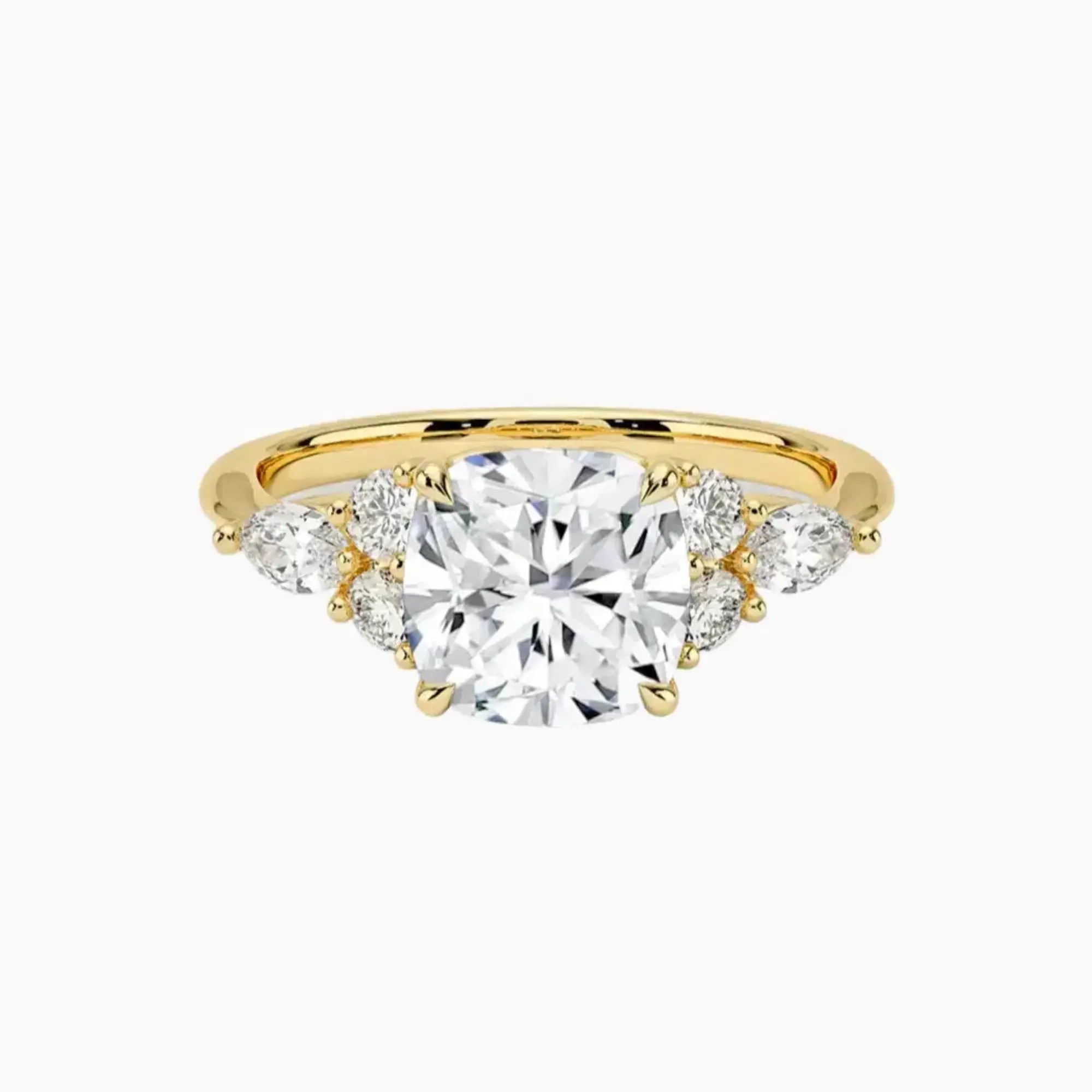 Ingrid Cushion Designer Diamond Ring Setting in 14K Rose Gold