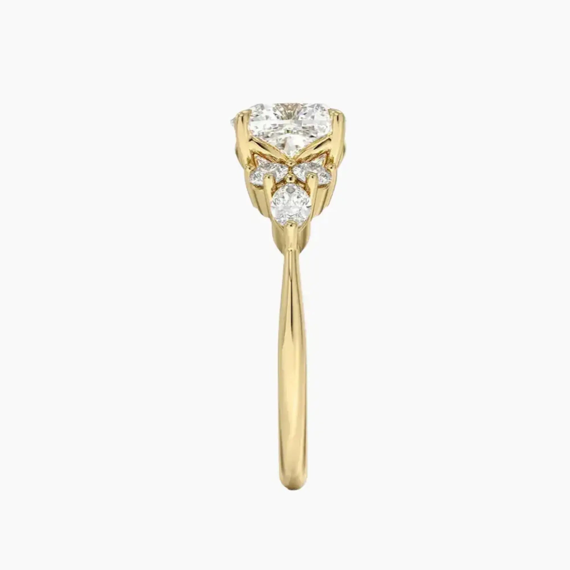 Ingrid Cushion Designer Diamond Ring Setting in 14K Rose Gold