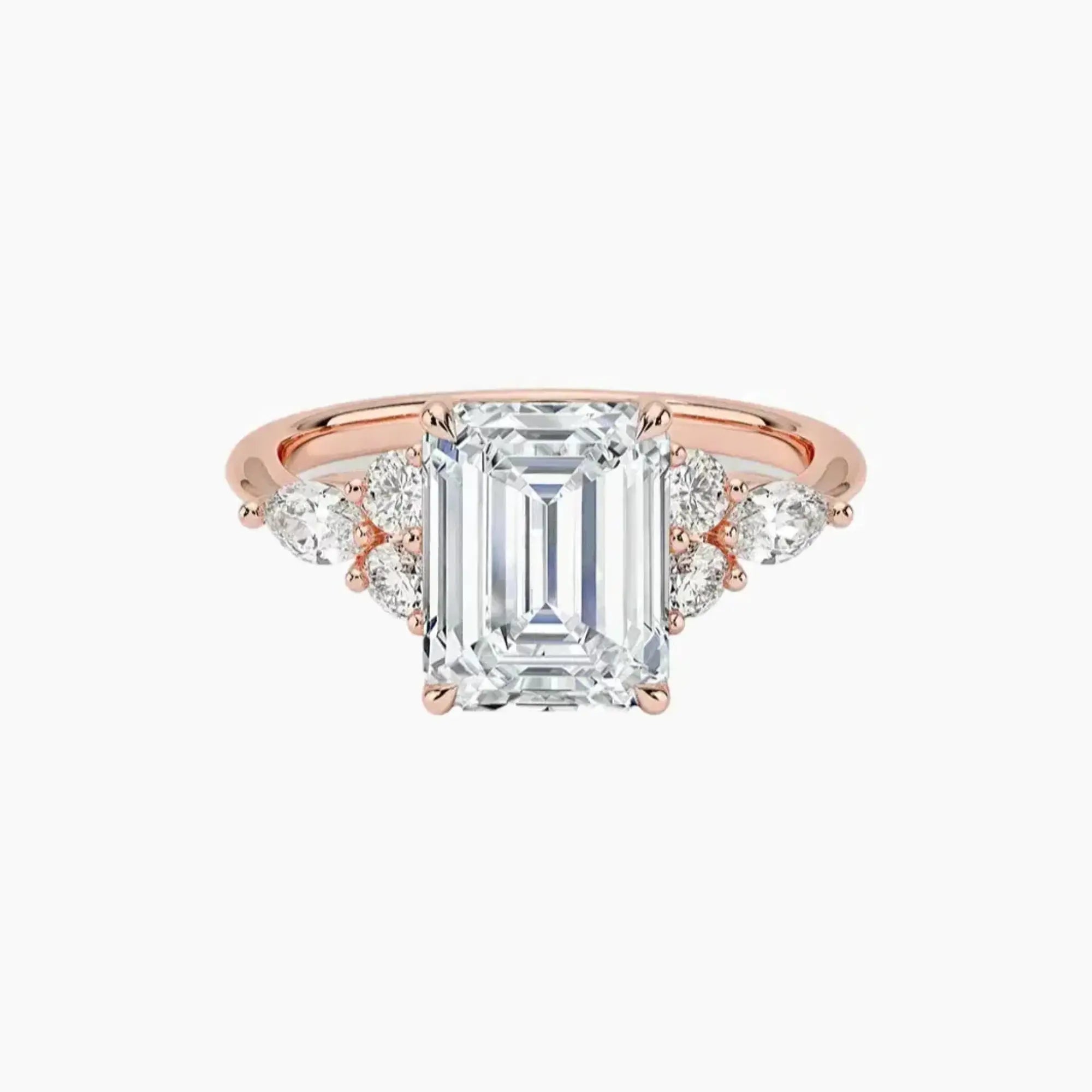 Ingrid Emerald Designer Diamond Ring Setting in 18K White Gold