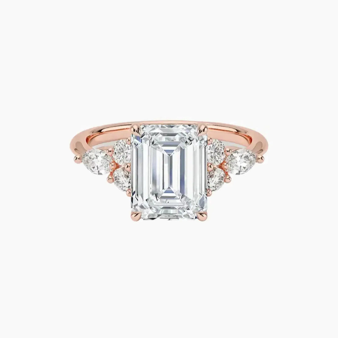 Ingrid Emerald Designer 1 Carat Lab Grown Diamond Engagement Ring in 14K Yellow Gold
