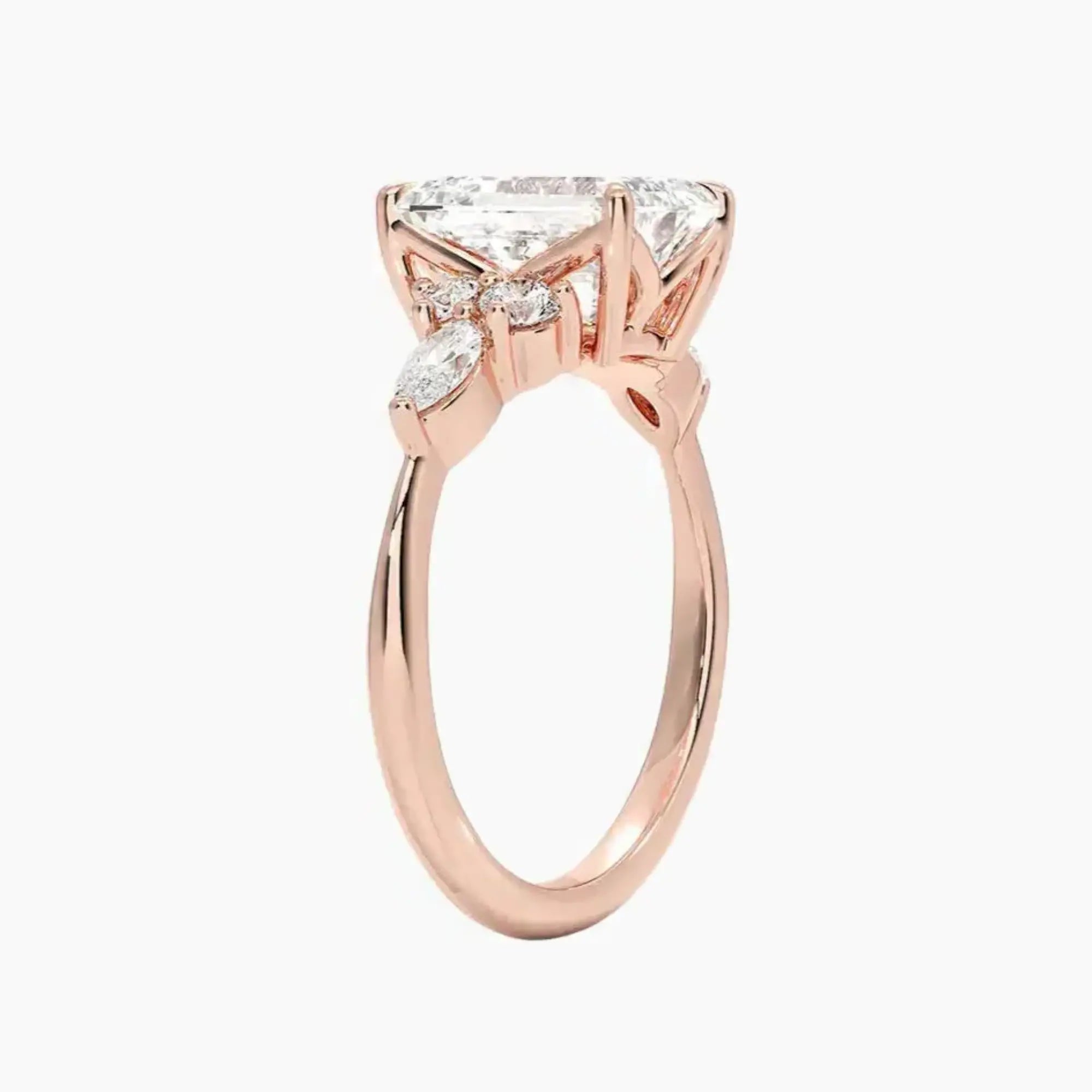 Ingrid Emerald Designer 2 Carat Lab Grown Diamond Engagement Ring in 14K Yellow Gold