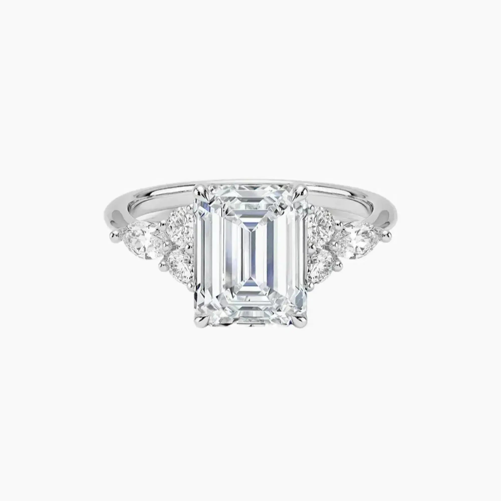 Ingrid Emerald Designer 3 Carat Lab Grown Diamond Engagement Ring in 18K Rose Gold