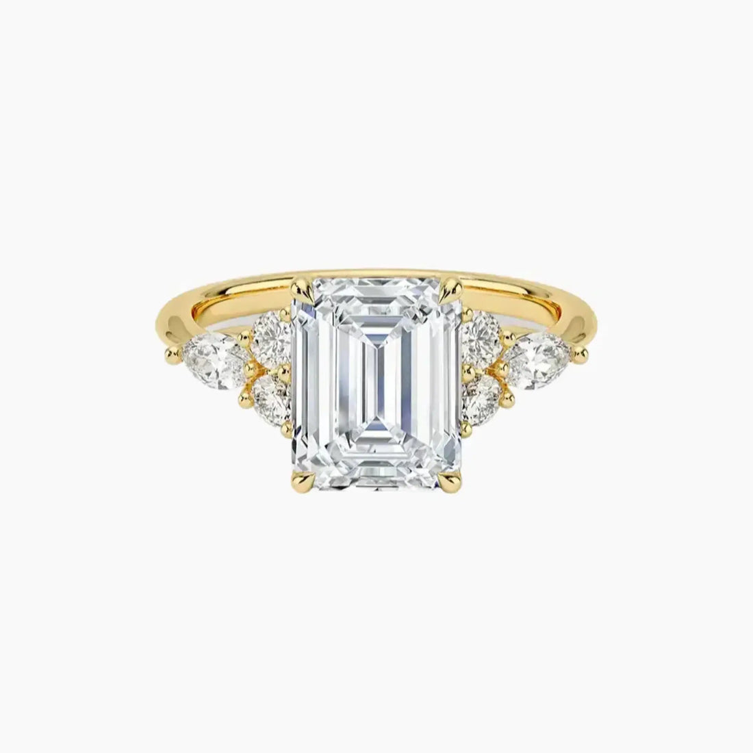 Ingrid Emerald Designer Diamond Ring Setting in 18K White Gold