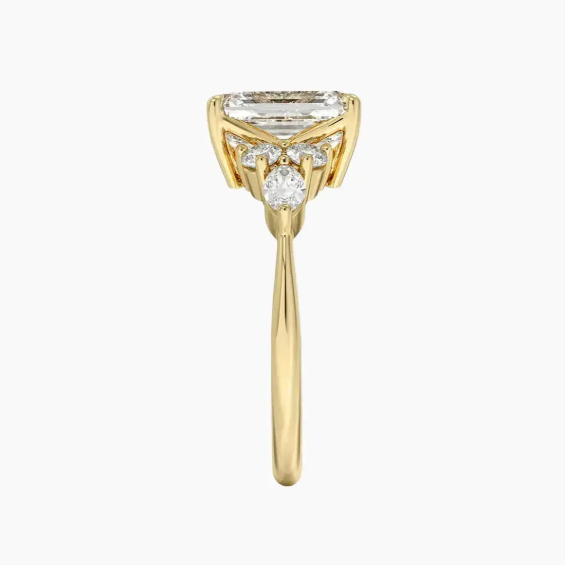 Ingrid Emerald Designer Diamond Ring Setting in 14K Rose Gold