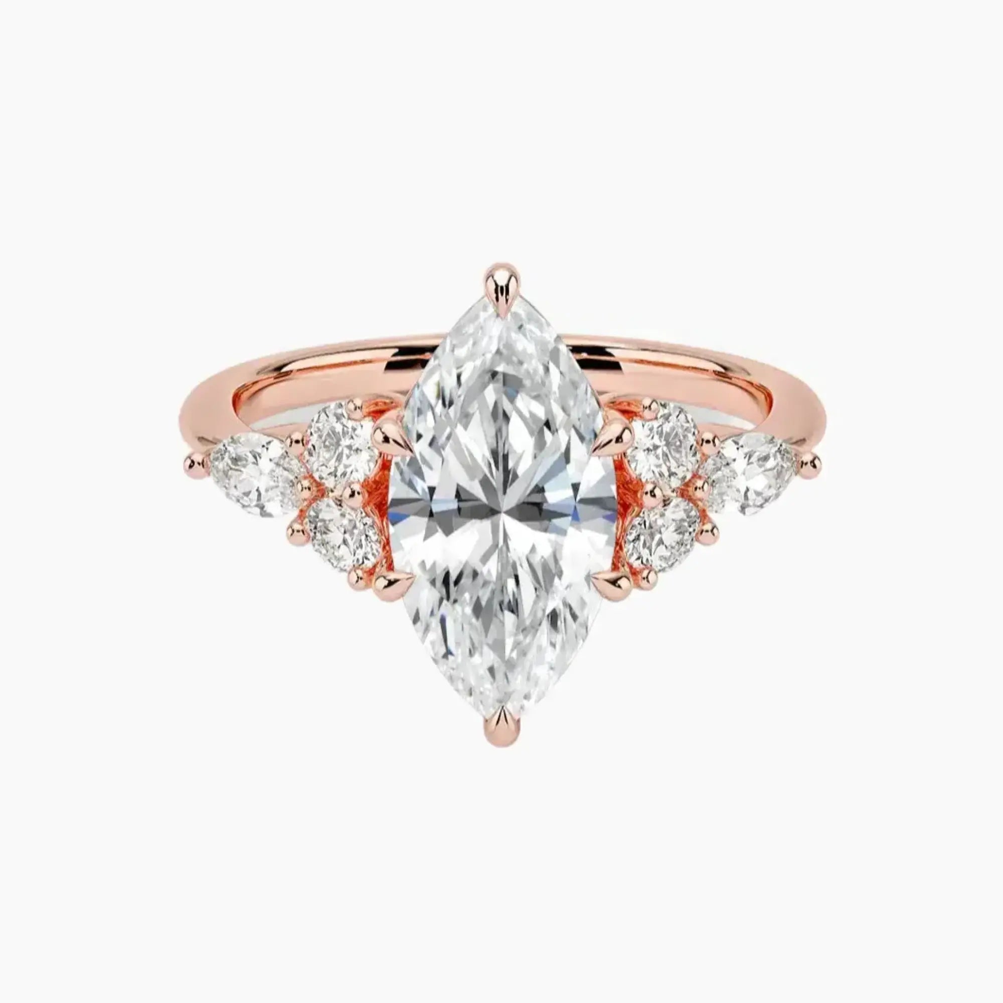 Ingrid Marquise Designer 1 Carat Lab Grown Diamond Engagement Ring in 18K White Gold