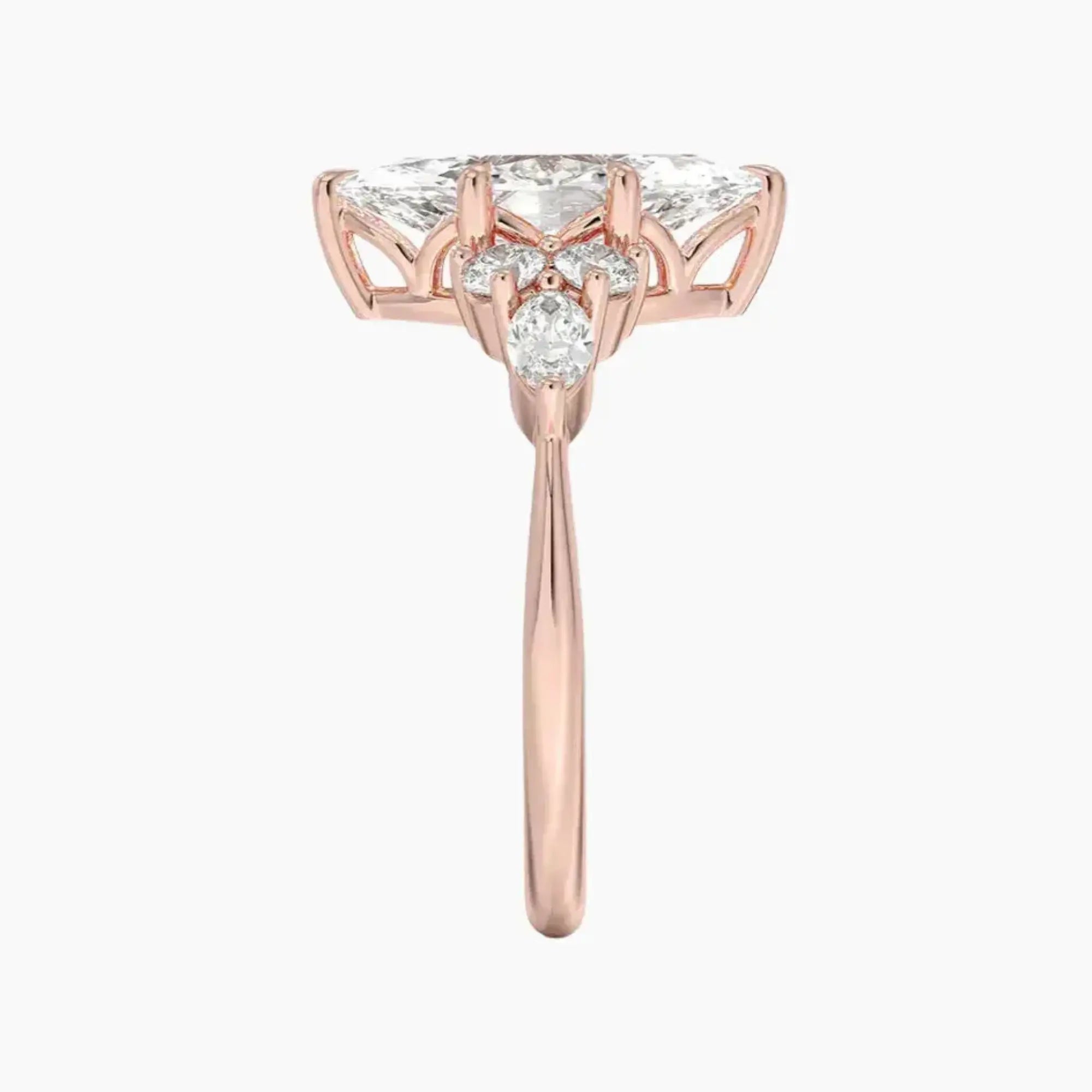 Ingrid Marquise Designer Diamond Ring Setting in 14K White Gold