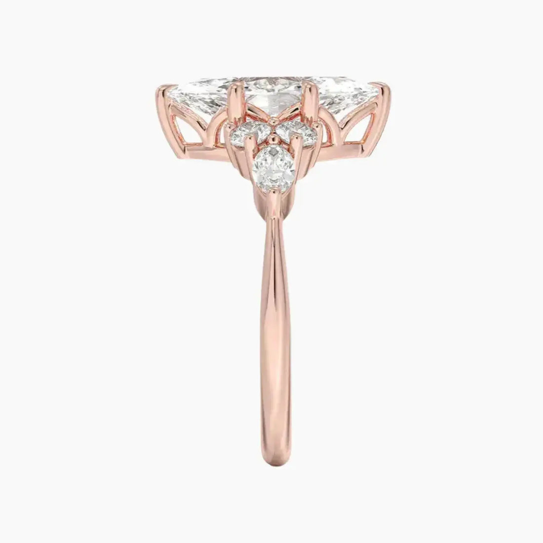 Ingrid Marquise Designer 2.5 Carat Lab Grown Diamond Engagement Ring in 18K Yellow Gold
