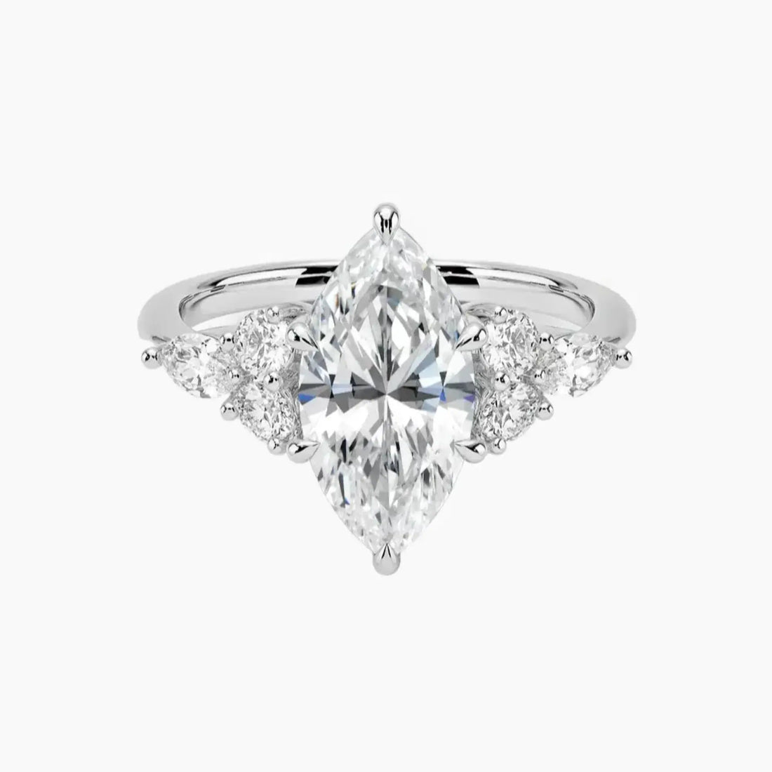 Ingrid Marquise Designer 3 Carat Lab Grown Diamond Engagement Ring in 14K Yellow Gold