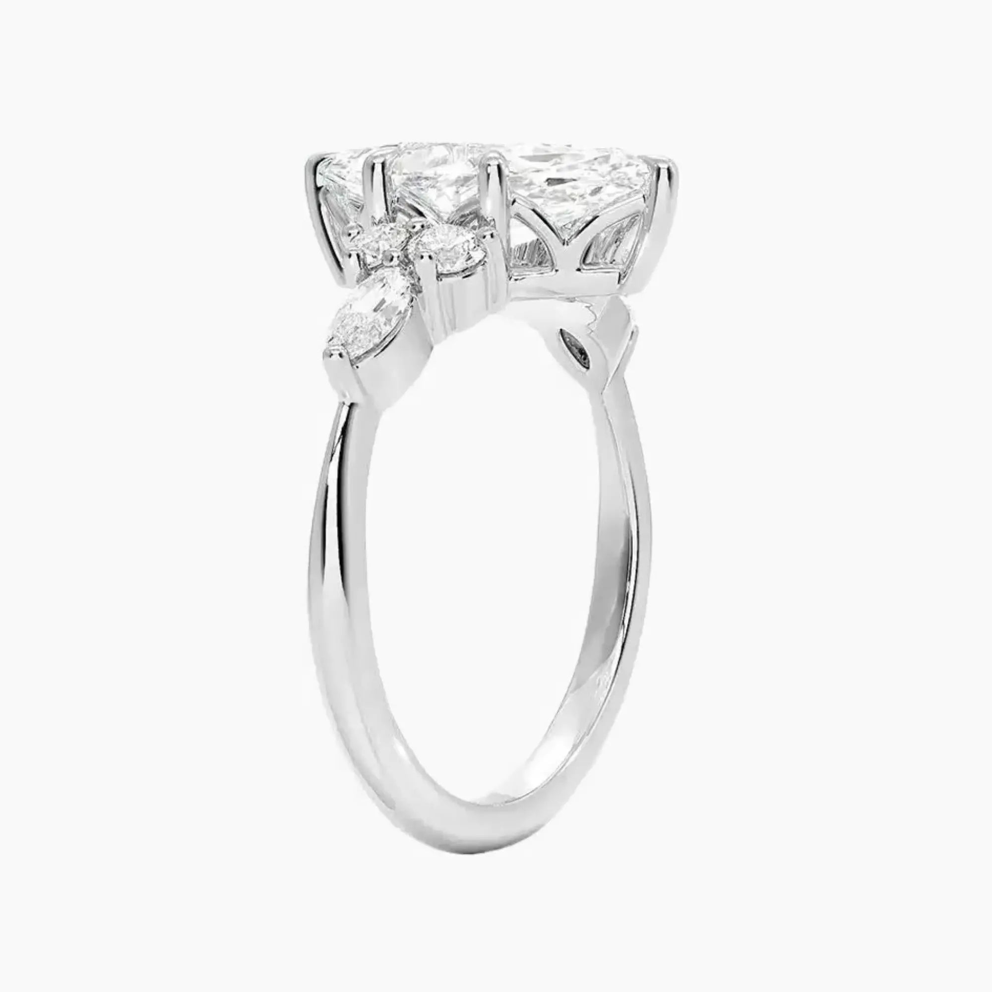 Ingrid Marquise Designer 1.5 Carat Lab Grown Diamond Engagement Ring in 14K White Gold