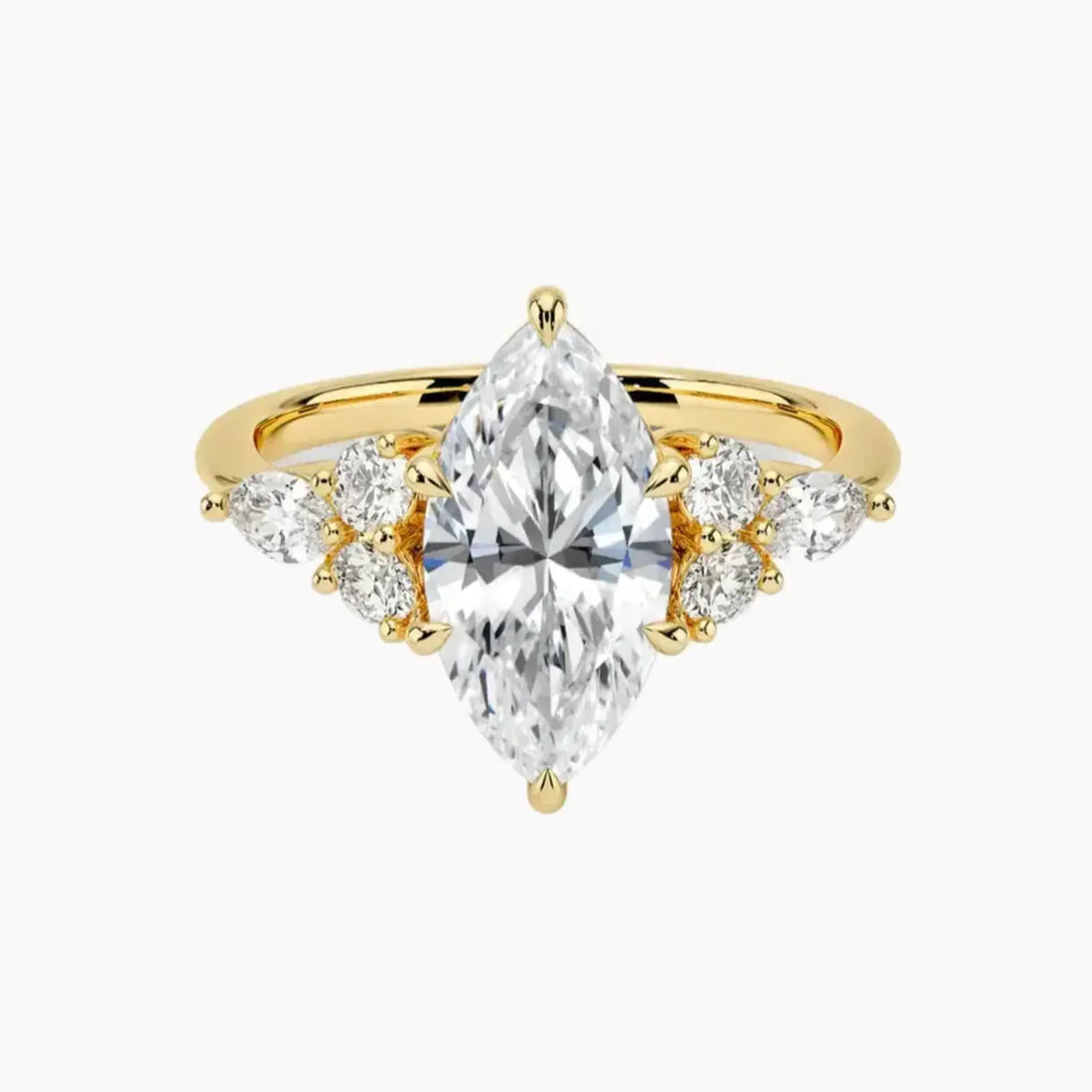 Ingrid Marquise Designer 1.5 Carat Lab Grown Diamond Engagement Ring in 14K Rose Gold
