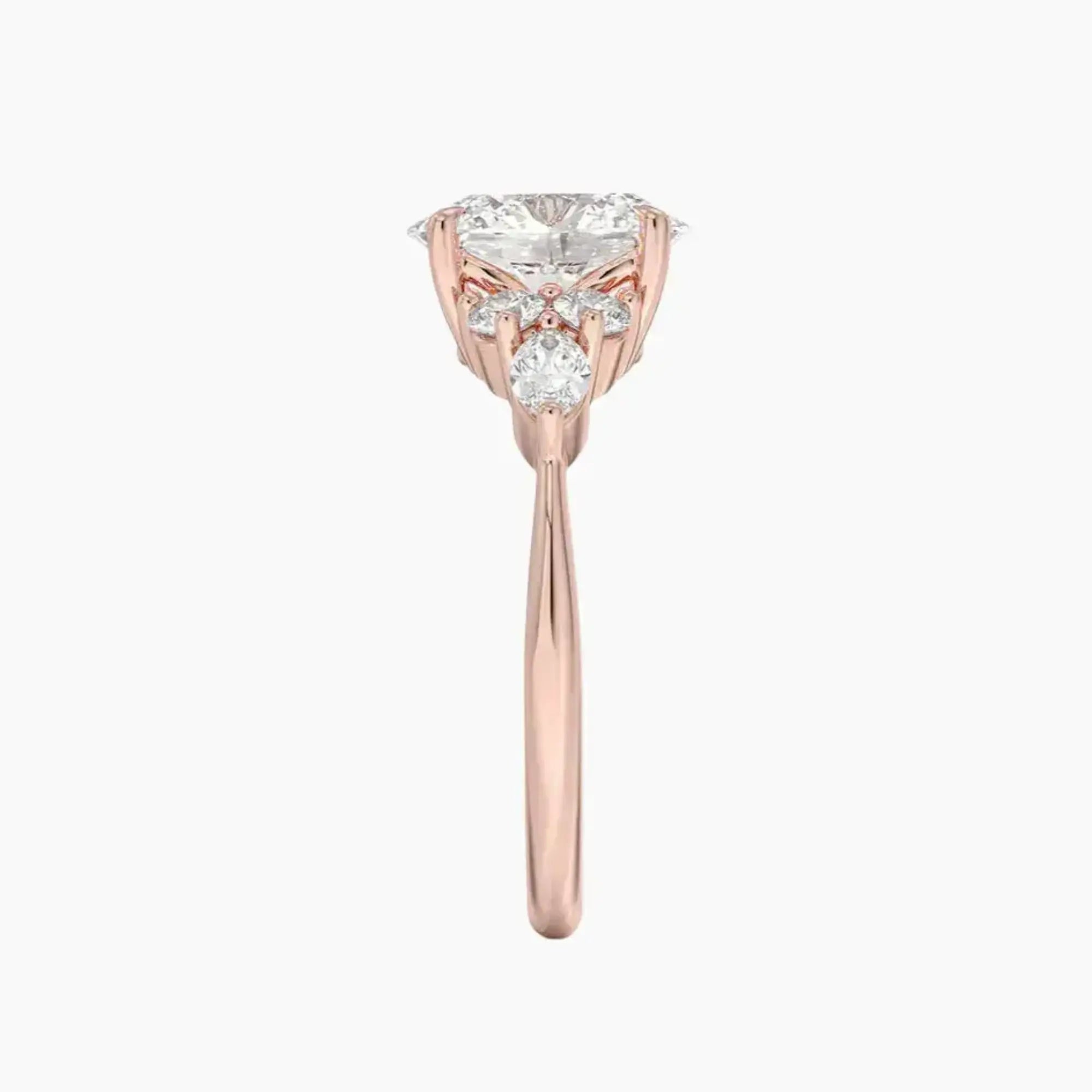 Ingrid Oval Designer 2 Carat Lab Grown Diamond Engagement Ring in 18K Rose Gold