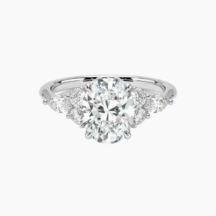 Ingrid Oval Designer 1.5 Carat Lab Grown Diamond Engagement Ring in 14K White Gold