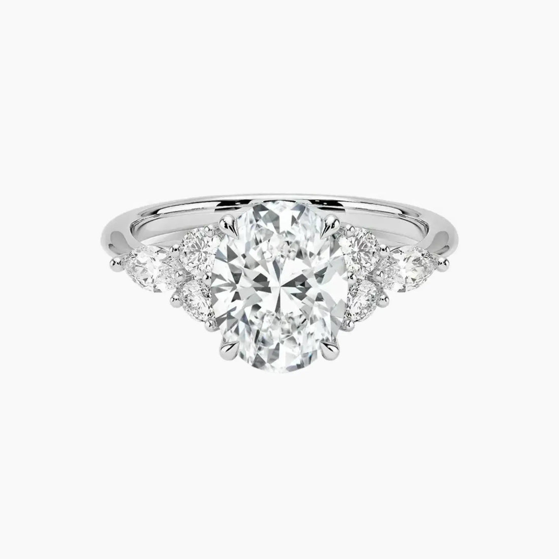 Ingrid Oval Designer 1.5 Carat Lab Grown Diamond Engagement Ring in 14K Yellow Gold
