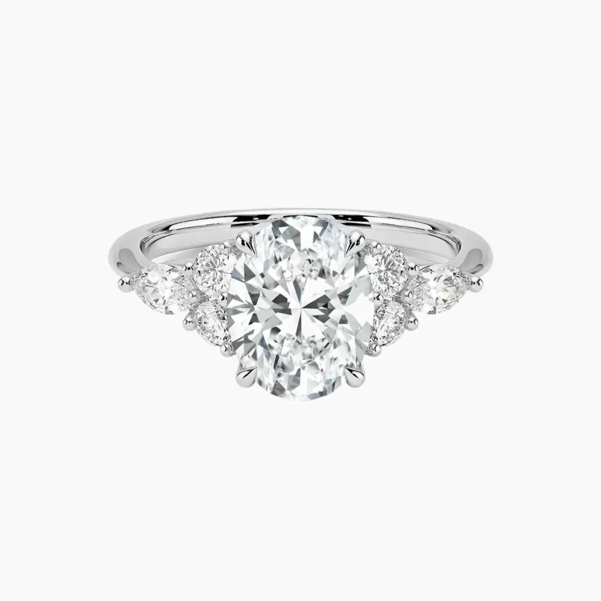Ingrid Oval Designer 2.5 Carat Lab Grown Diamond Engagement Ring in 14K Rose Gold