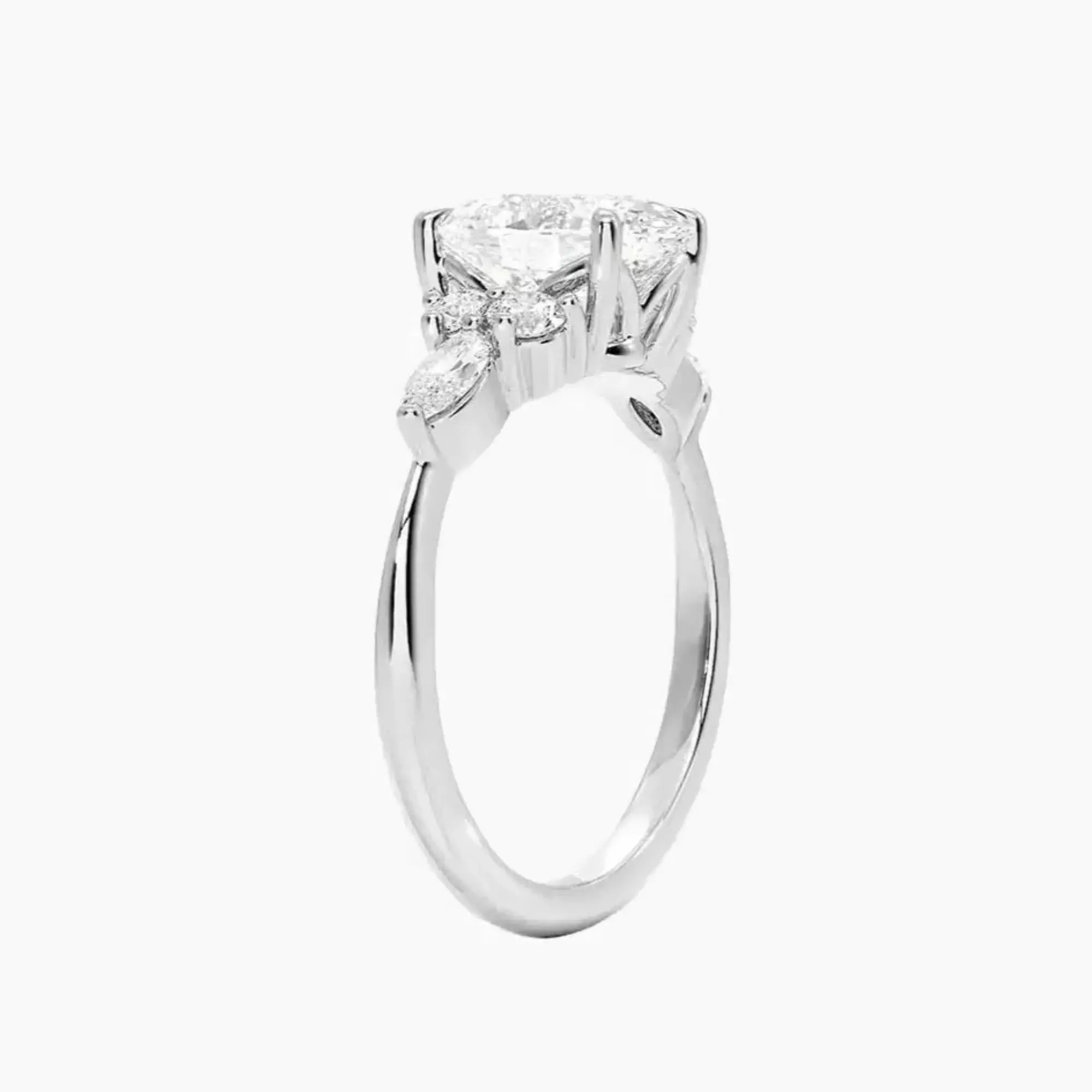 Ingrid Oval Designer 2.5 Carat Lab Grown Diamond Engagement Ring in 14K Rose Gold