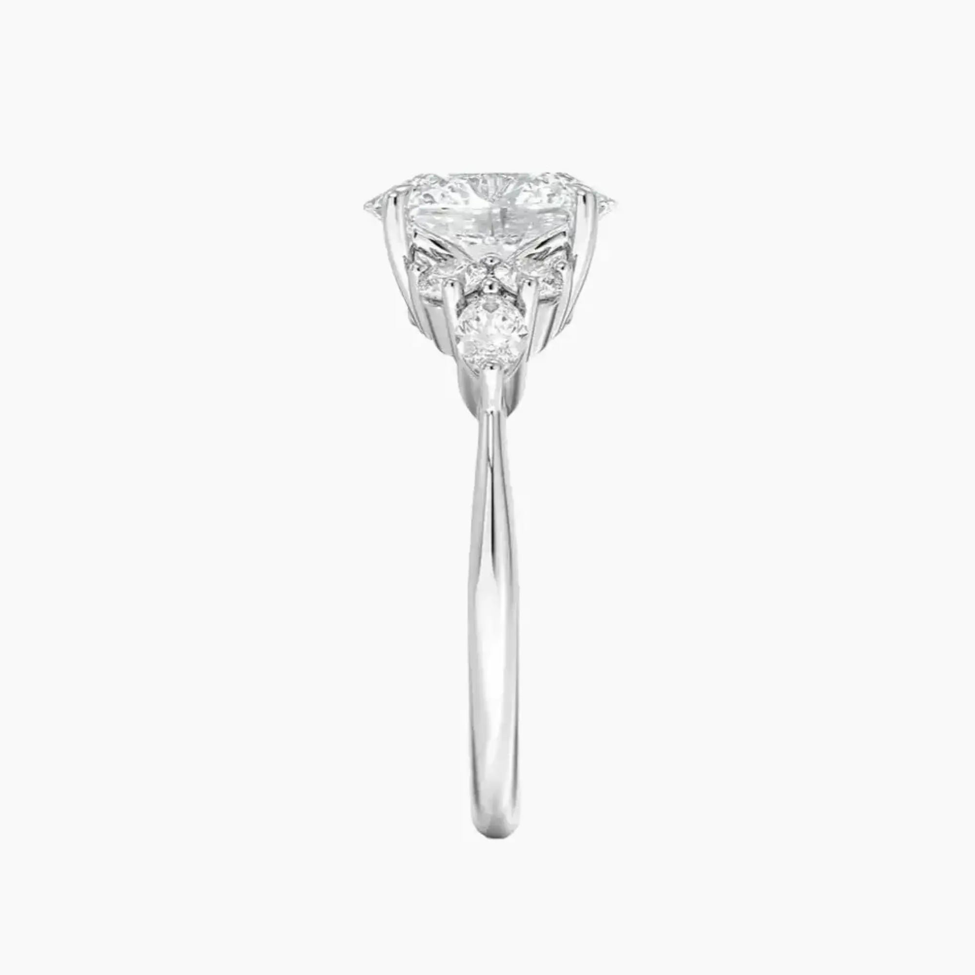 Ingrid Oval Designer Diamond Ring Setting in 18K White Gold