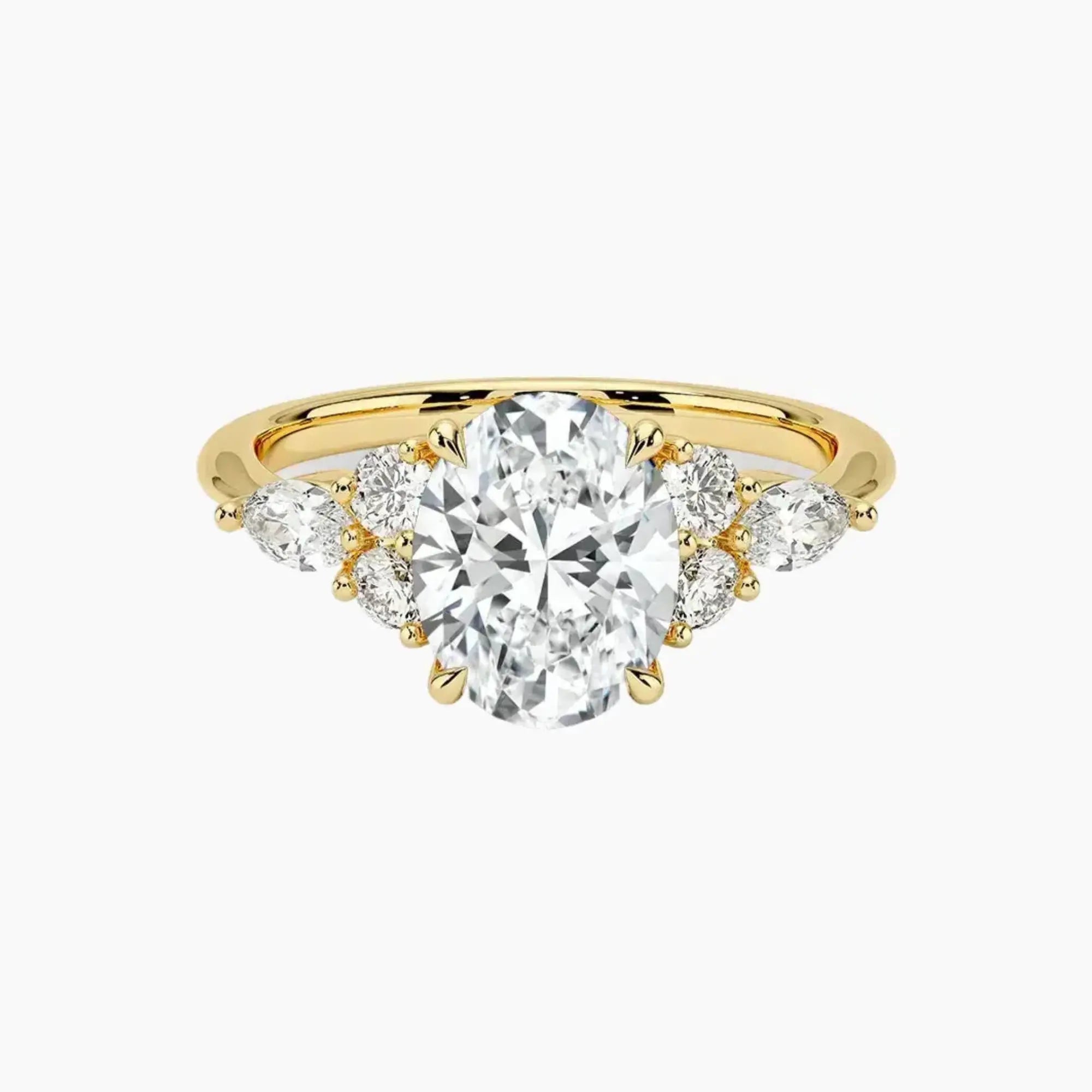 Ingrid Oval Designer 1 Carat Lab Grown Diamond Engagement Ring in 18K White Gold