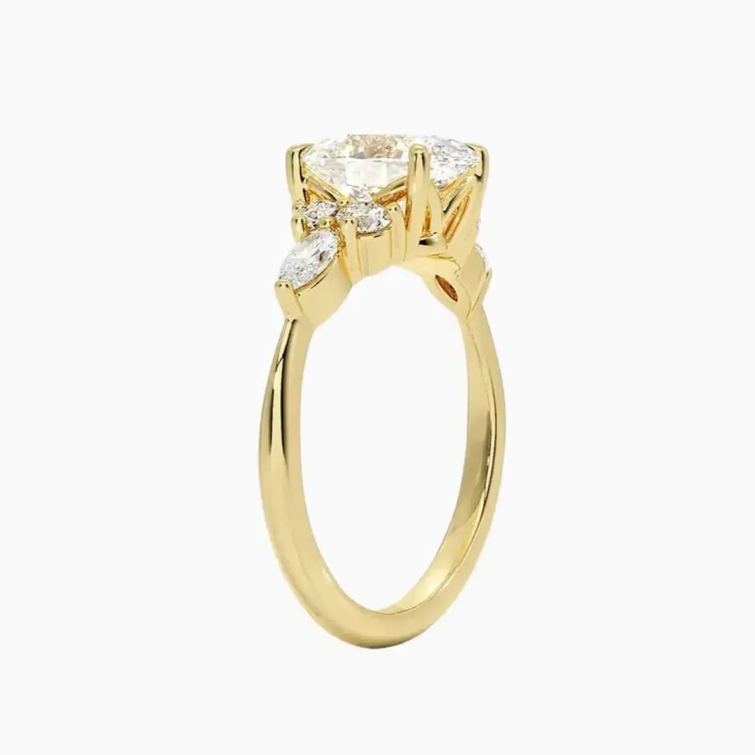 Ingrid Oval Designer Diamond Ring Setting in 14K White Gold