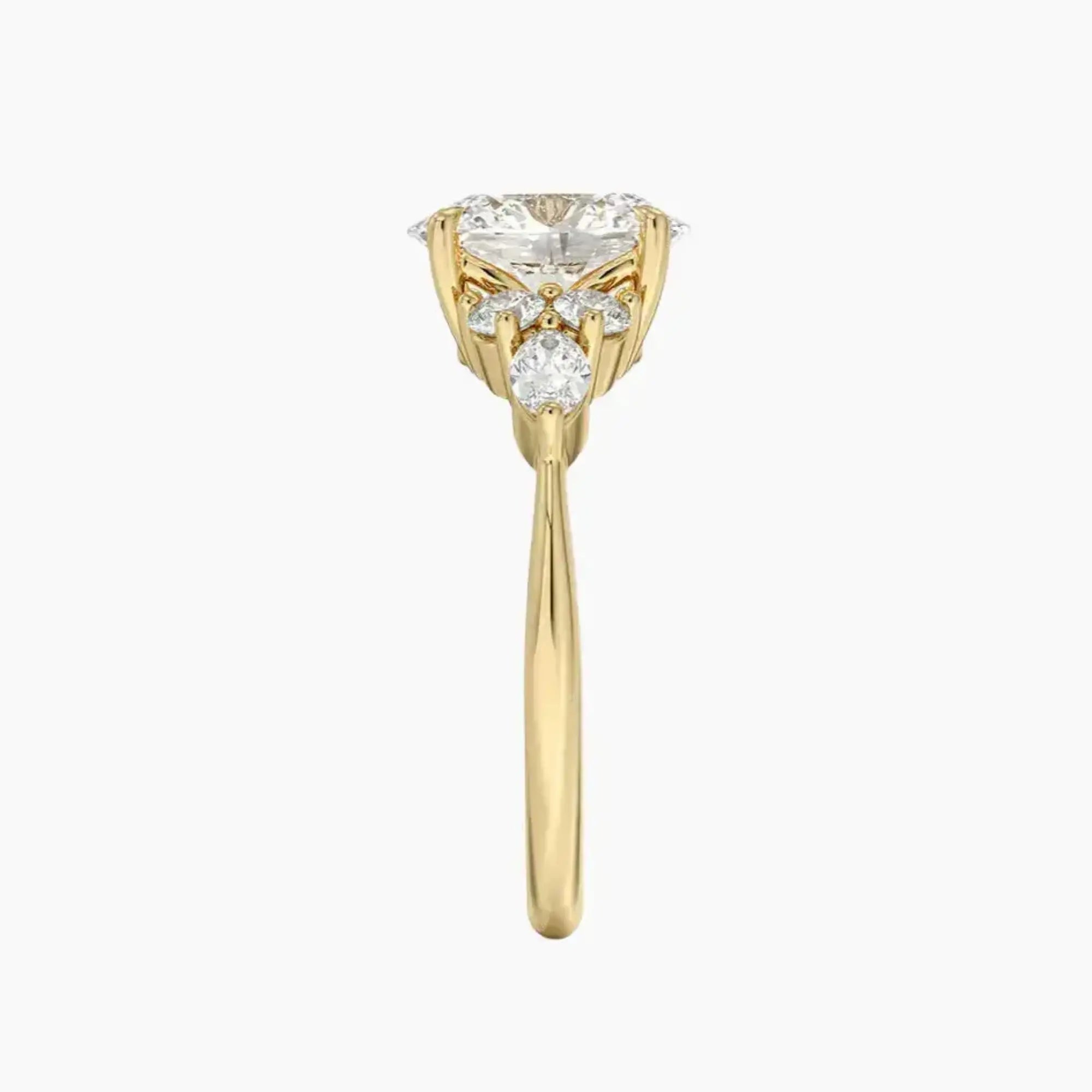 Ingrid Oval Designer 1.5 Carat Lab Grown Diamond Engagement Ring in 14K Yellow Gold