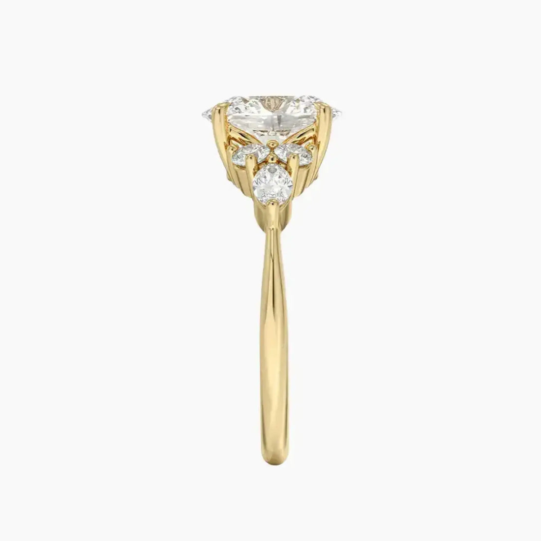 Ingrid Oval Designer Diamond Ring Setting in 14K White Gold