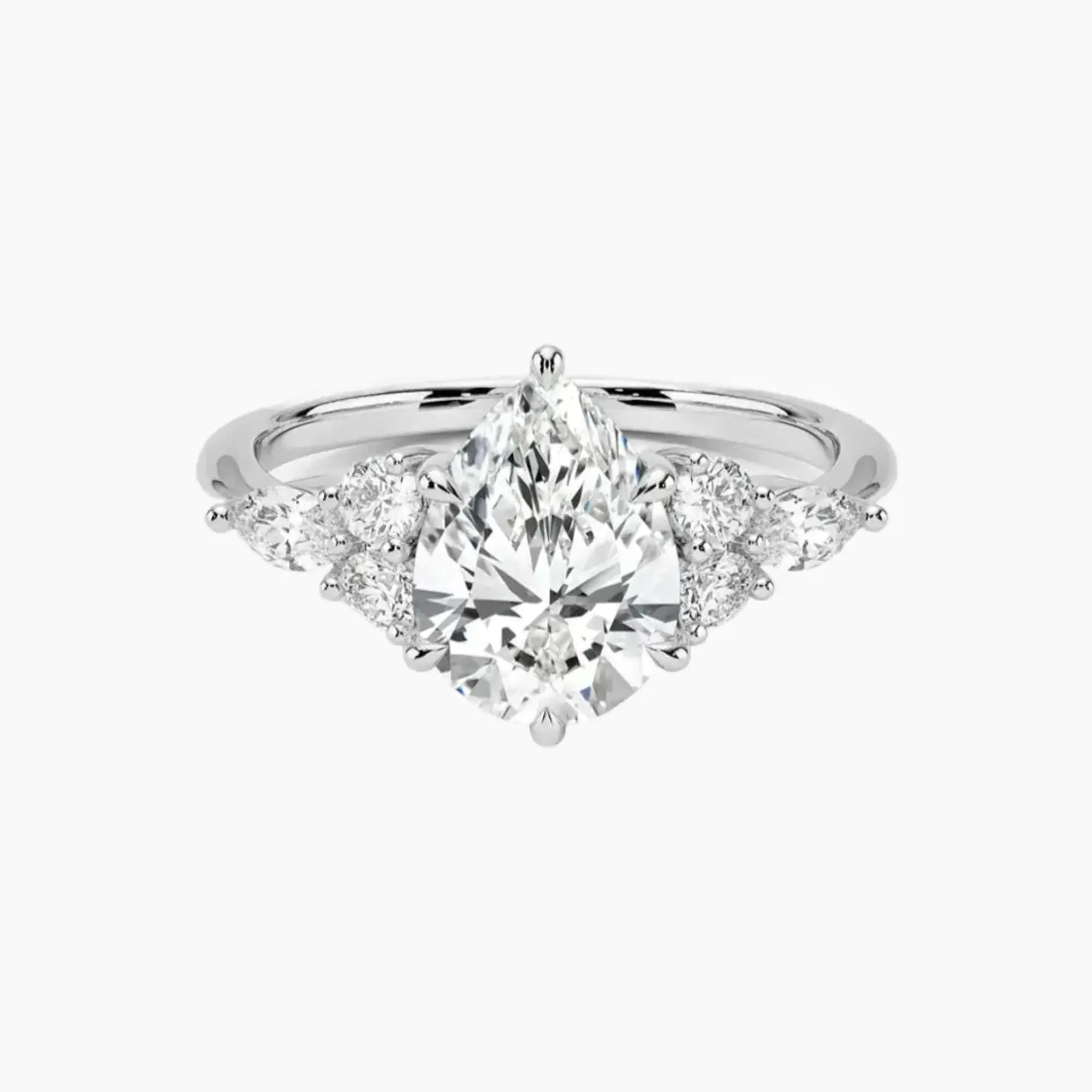 Ingrid Pear Designer 2.5 Carat Lab Grown Diamond Engagement Ring in 14K Rose Gold