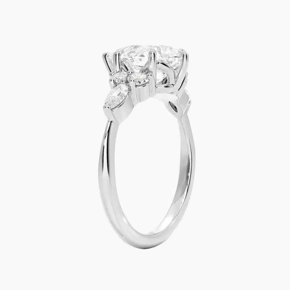 Ingrid Pear Designer 2.5 Carat Lab Grown Diamond Engagement Ring in 18K Rose Gold