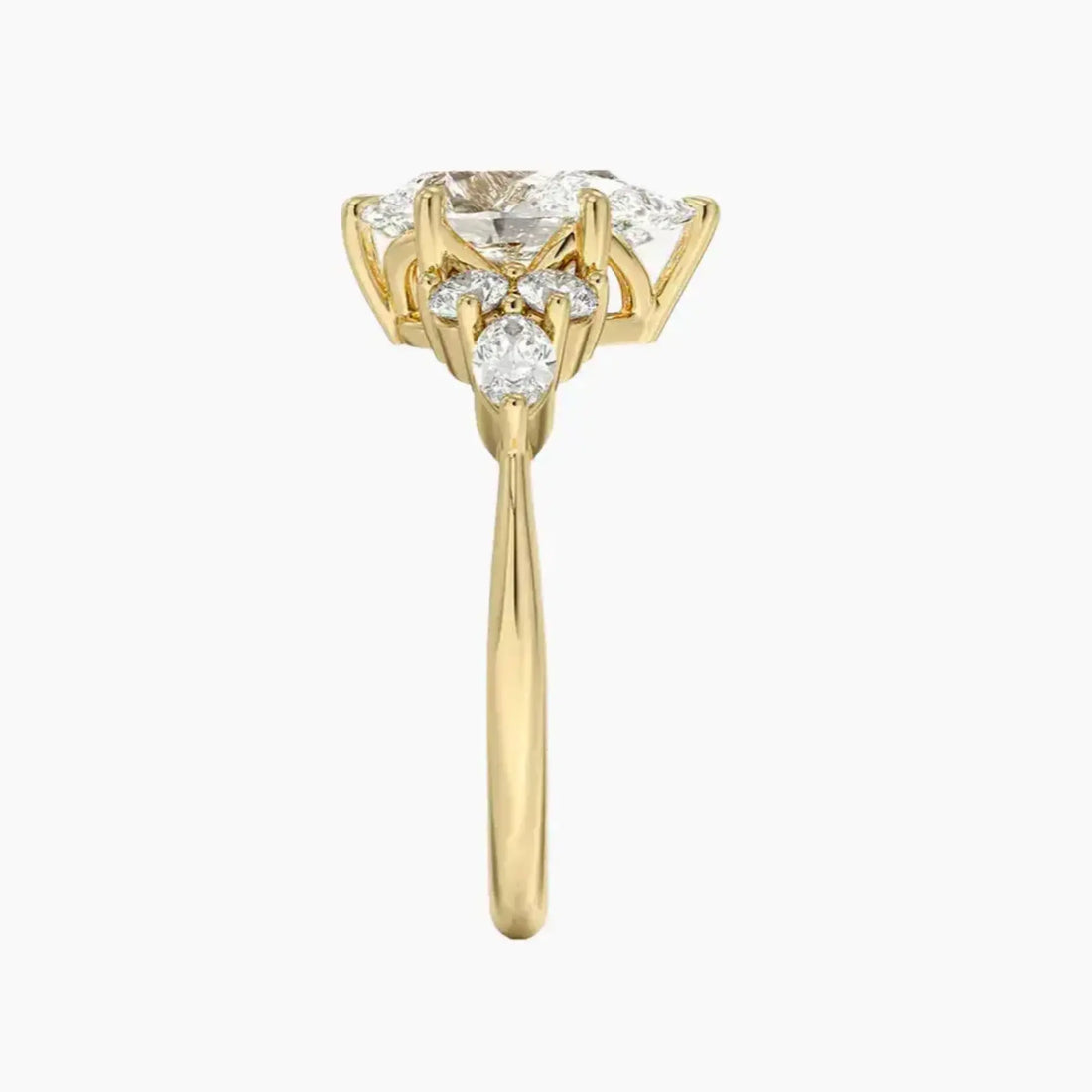 Ingrid Pear Designer 1 Carat Lab Grown Diamond Engagement Ring in 18K Rose Gold