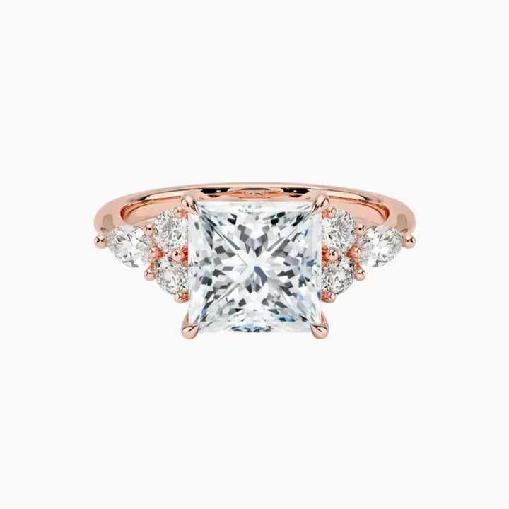 Ingrid Princess Designer 3 Carat Lab Grown Diamond Engagement Ring in 14K Rose Gold