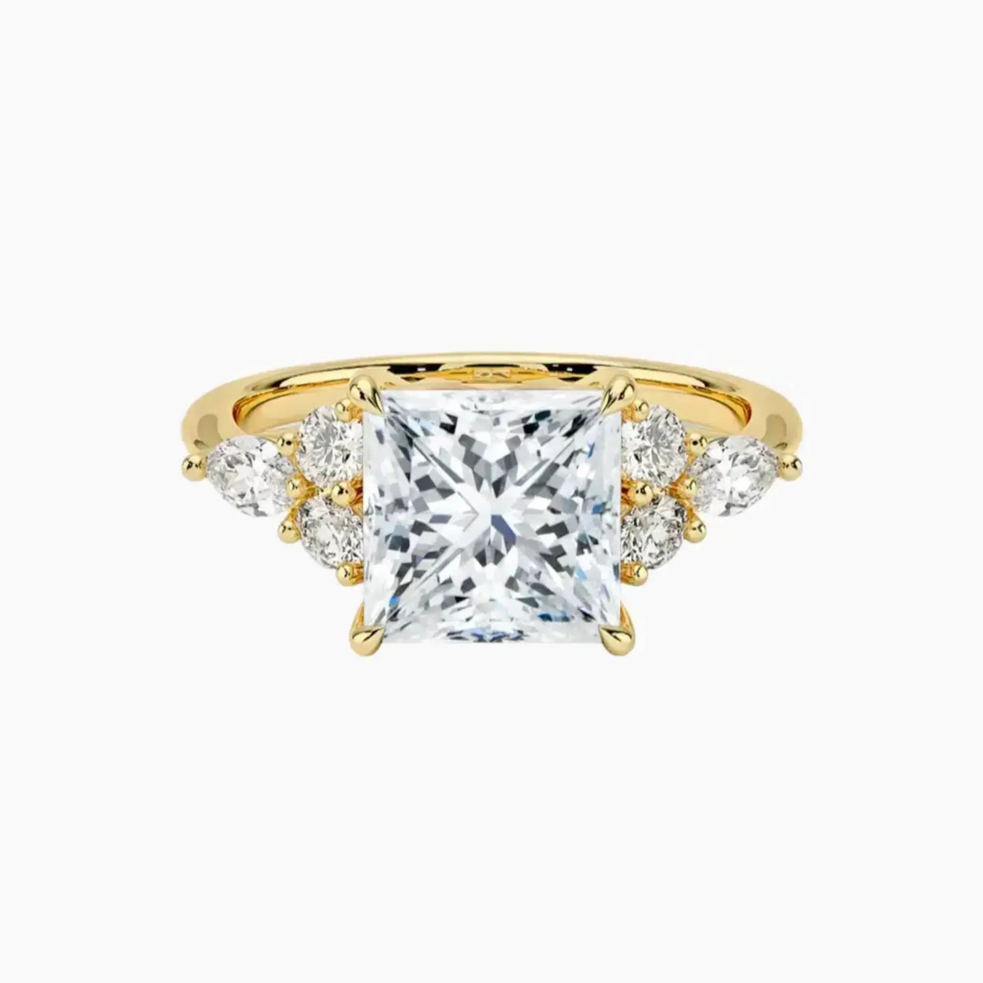 Ingrid Princess Designer 1.5 Carat Lab Grown Diamond Engagement Ring in 14K Yellow Gold