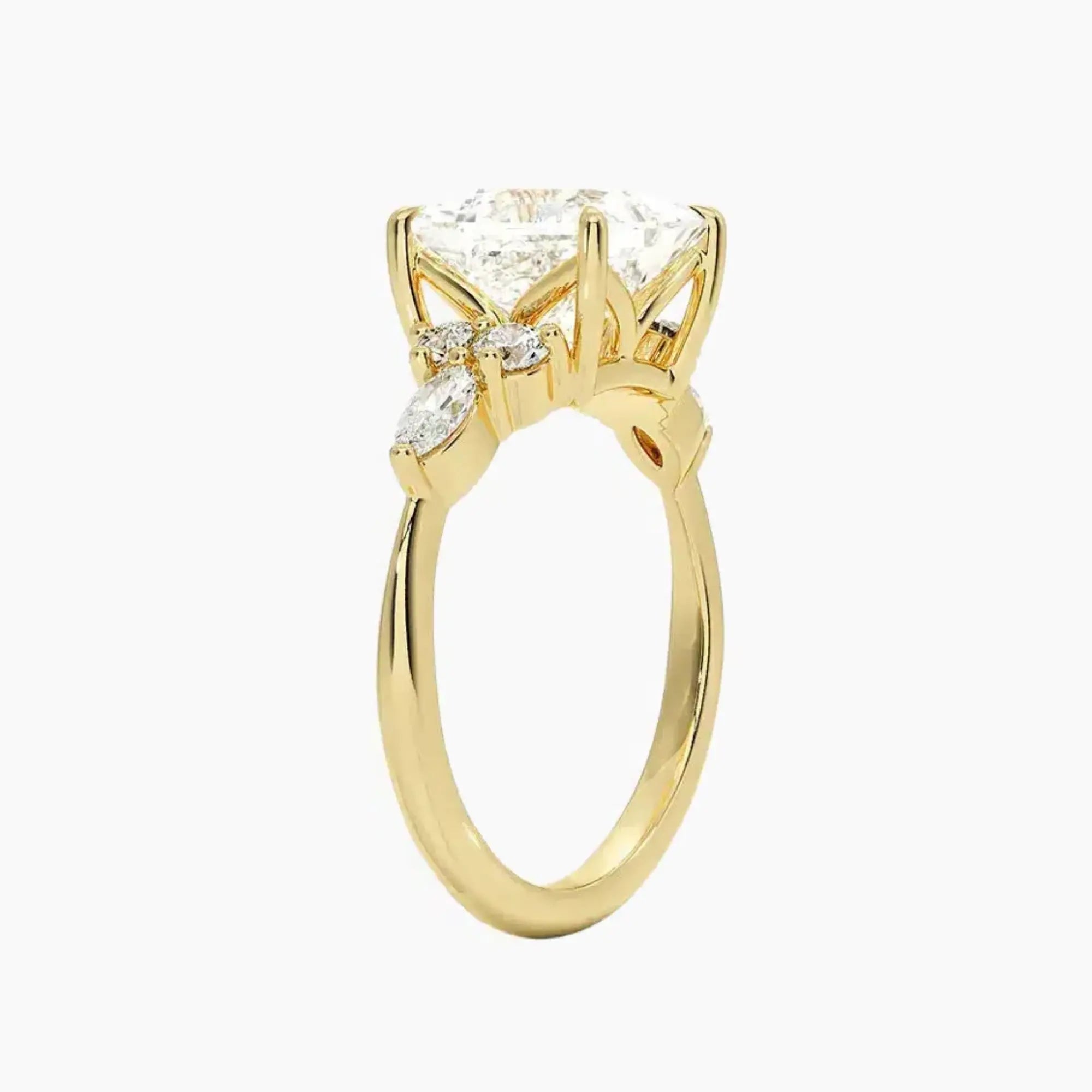 Ingrid Princess Designer 2.5 Carat Lab Grown Diamond Engagement Ring in 18K Yellow Gold