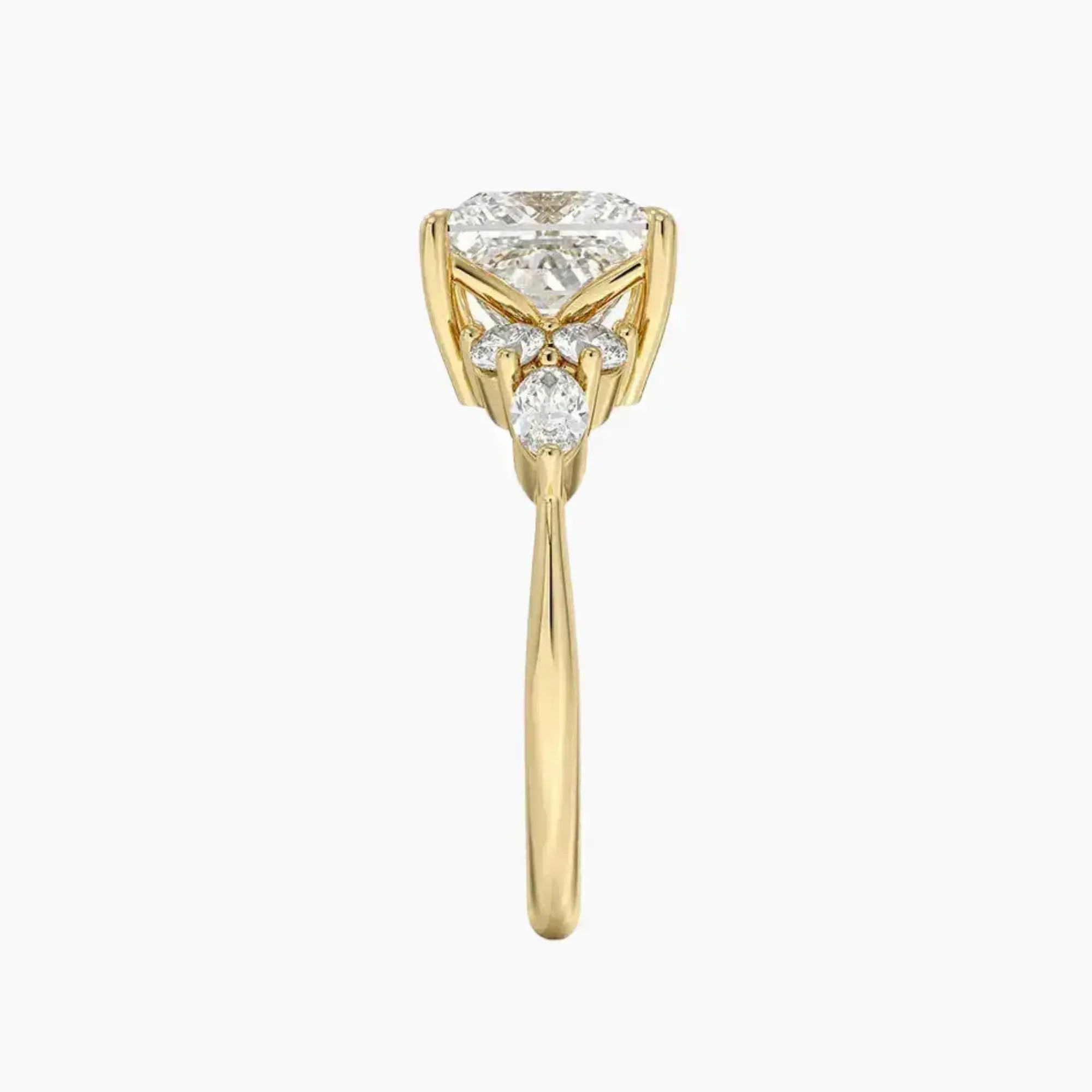 Ingrid Princess Designer 1 Carat Lab Grown Diamond Engagement Ring in 18K Yellow Gold