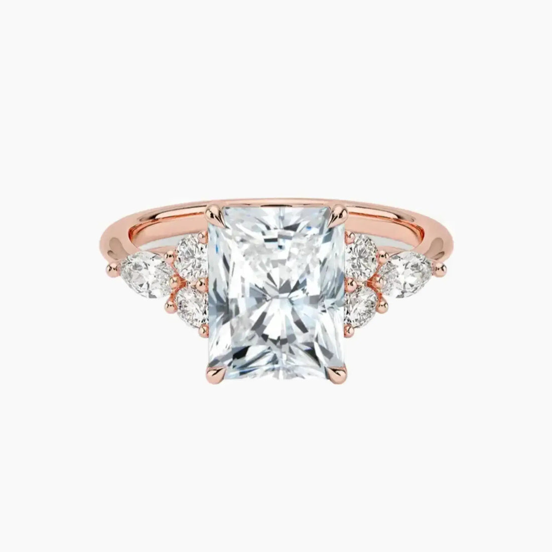 Ingrid Radiant Designer 2.5 Carat Lab Grown Diamond Engagement Ring in 18K White Gold