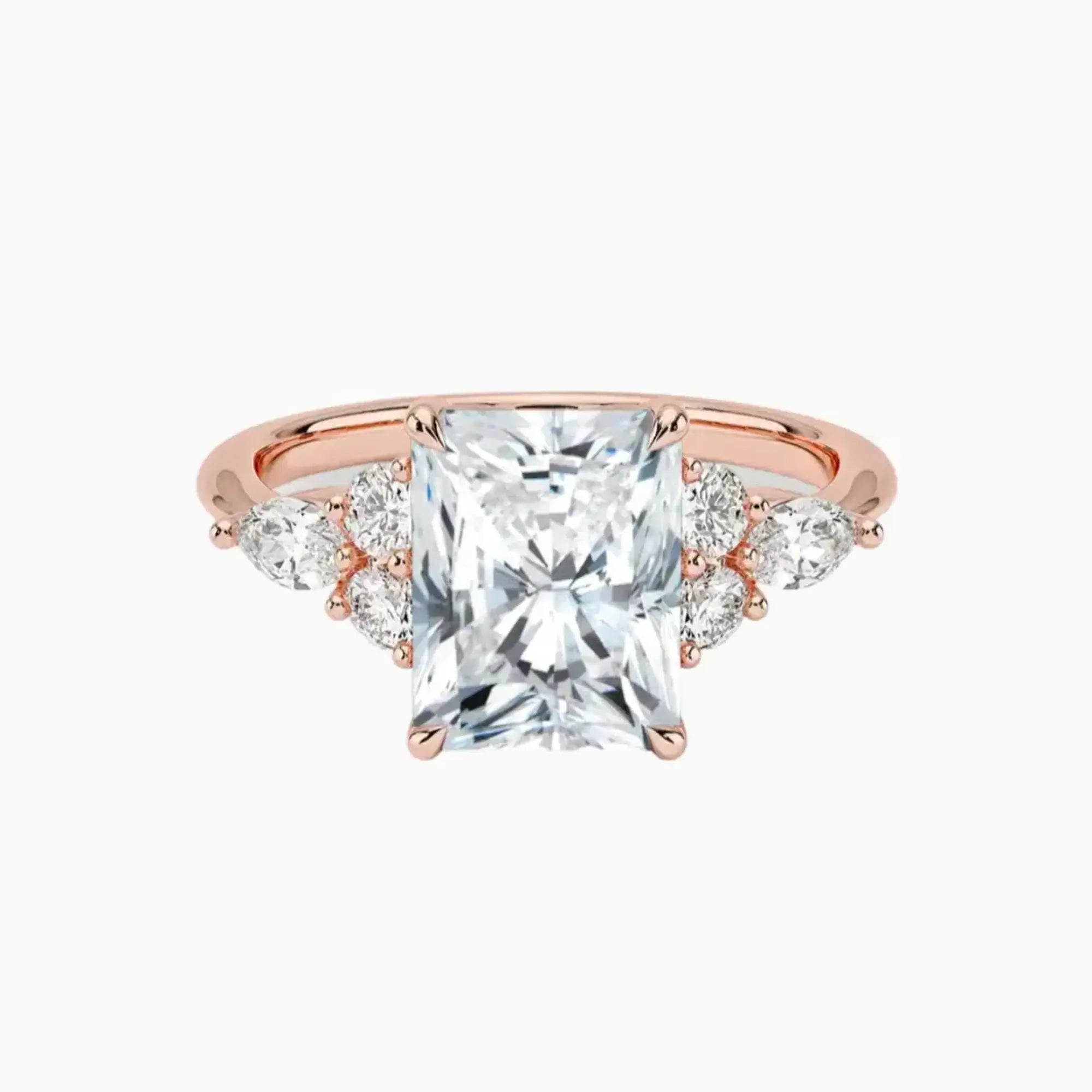 Ingrid Radiant Designer Diamond Ring Setting in 14K Yellow Gold