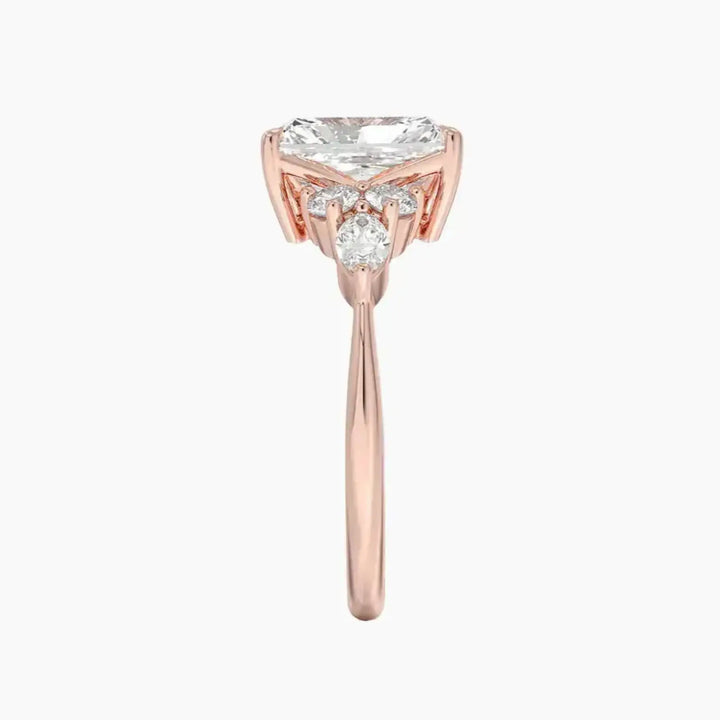 Ingrid Radiant Designer 3 Carat Lab Grown Diamond Engagement Ring in 14K White Gold